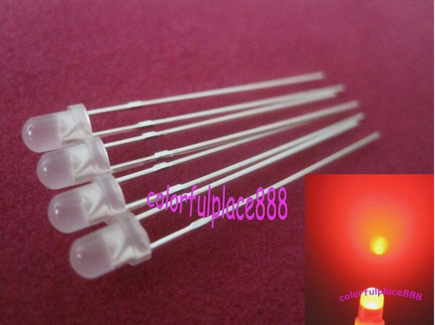 3mm Milky Diffused LED Red Yellow Blue Green White Warm White Round Leds Diodes