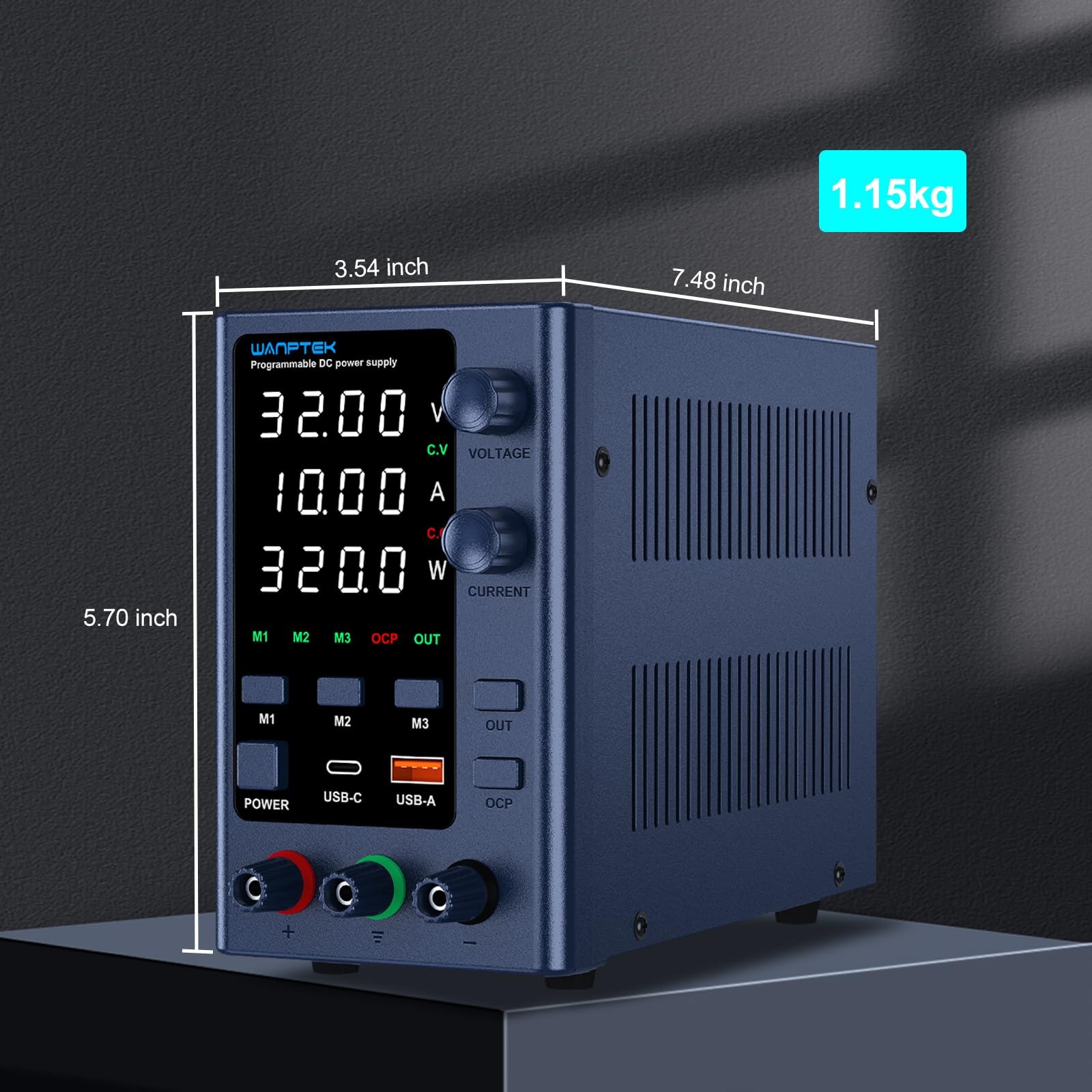 DC Power Supply Variable 0-32V 0-10A, Bench Power Supply Adjustable with Memo…