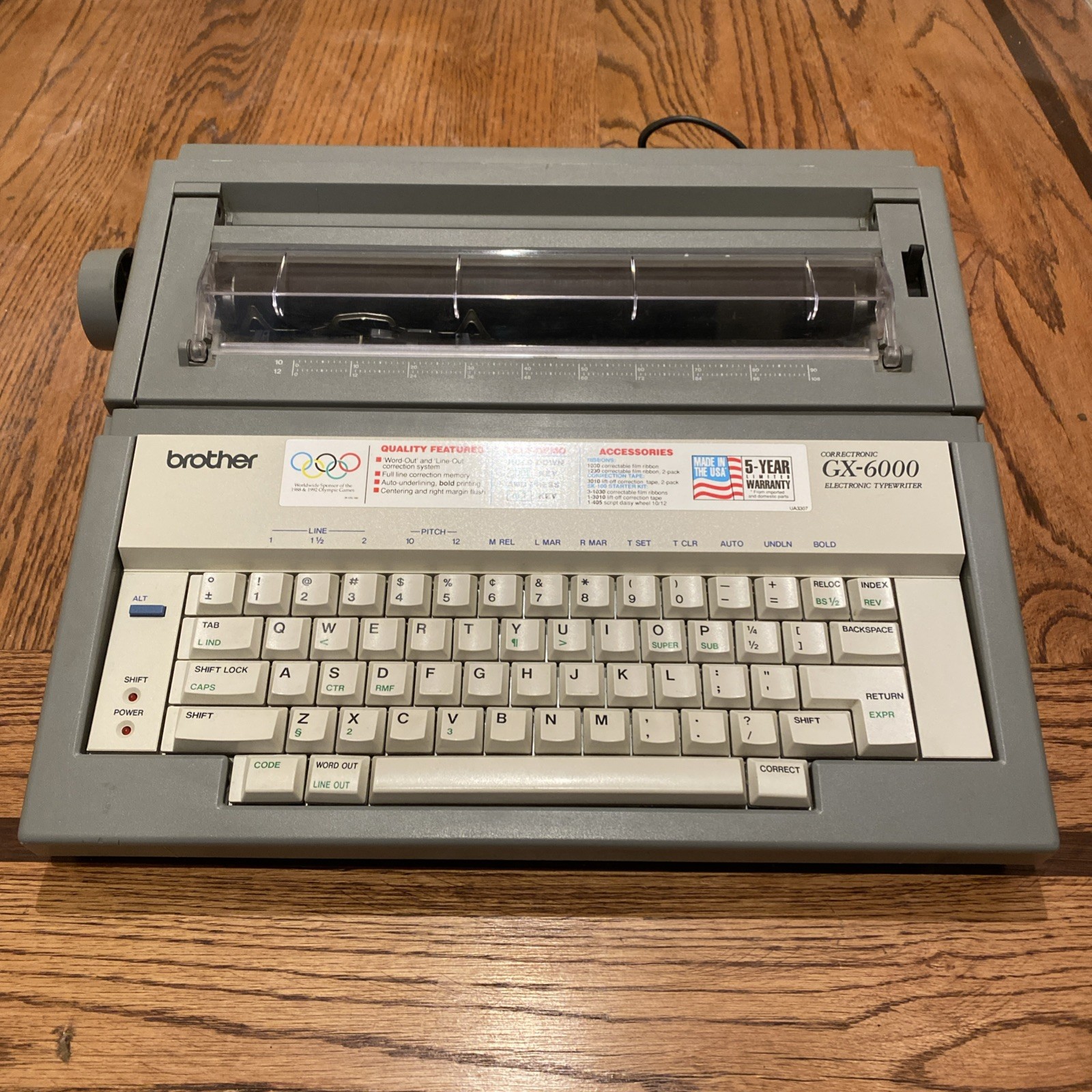 Brother Correctronic GX-6000 Electronic Typewriter Tested Working