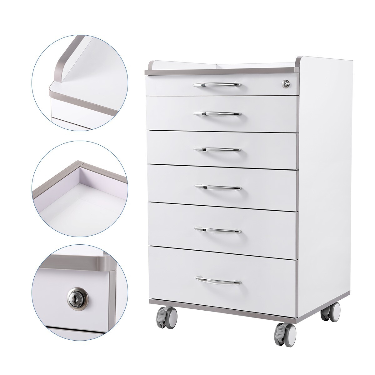 Dental Portable Mobile Delivery Unit System with Air Compressor/5 Drawer Trolley