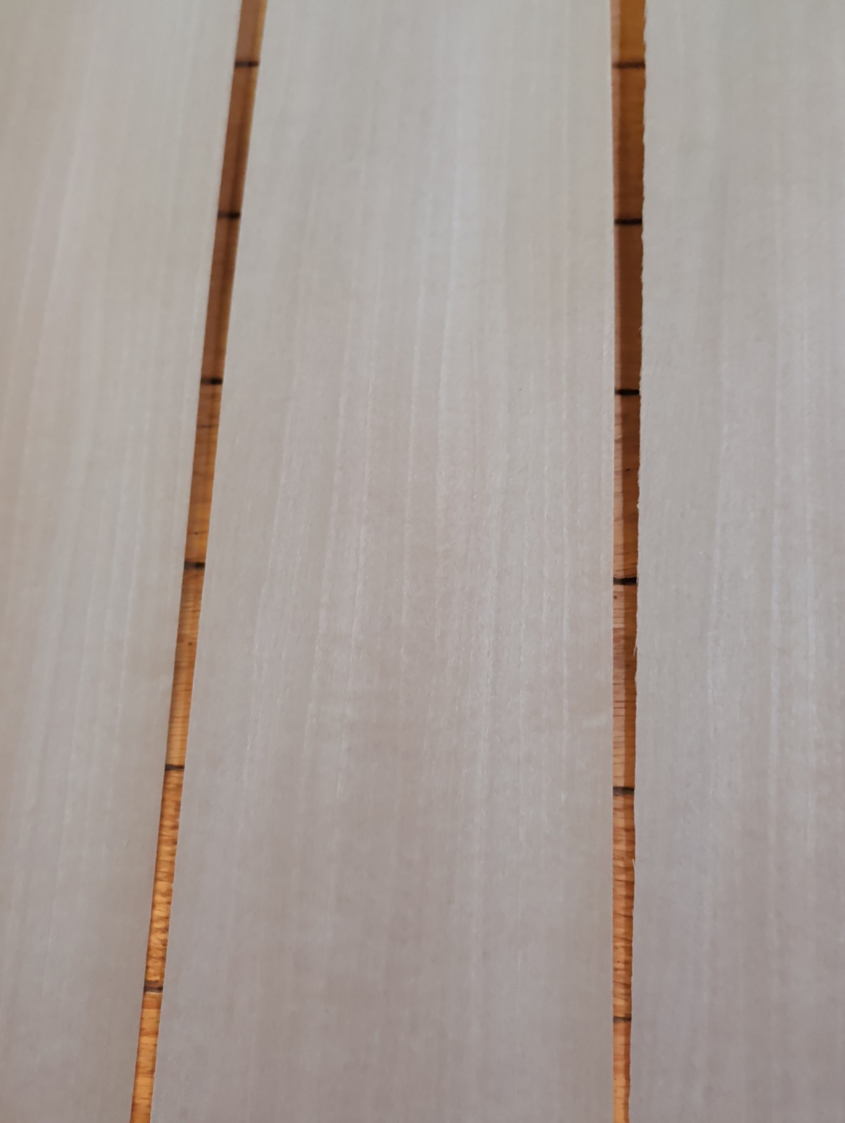 3 Pieces gray veneer 4 1/4″ x 21″ & 3 blue green pieces wood 1/42″ dyed