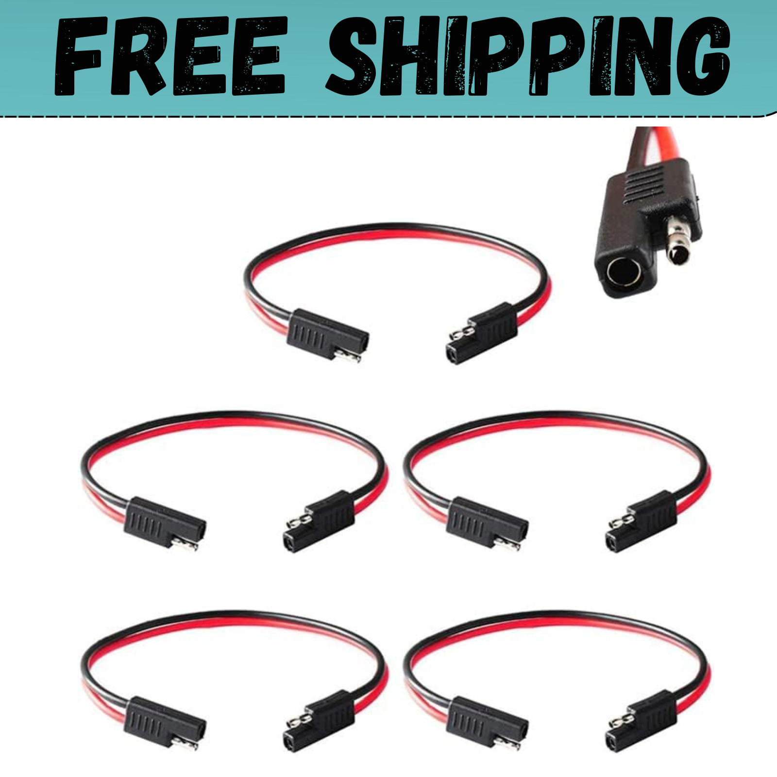 5Pcs 12″ 12Gauge 12V 2 Pin Quick Disconnect Wire Harness SAE Connector Cable