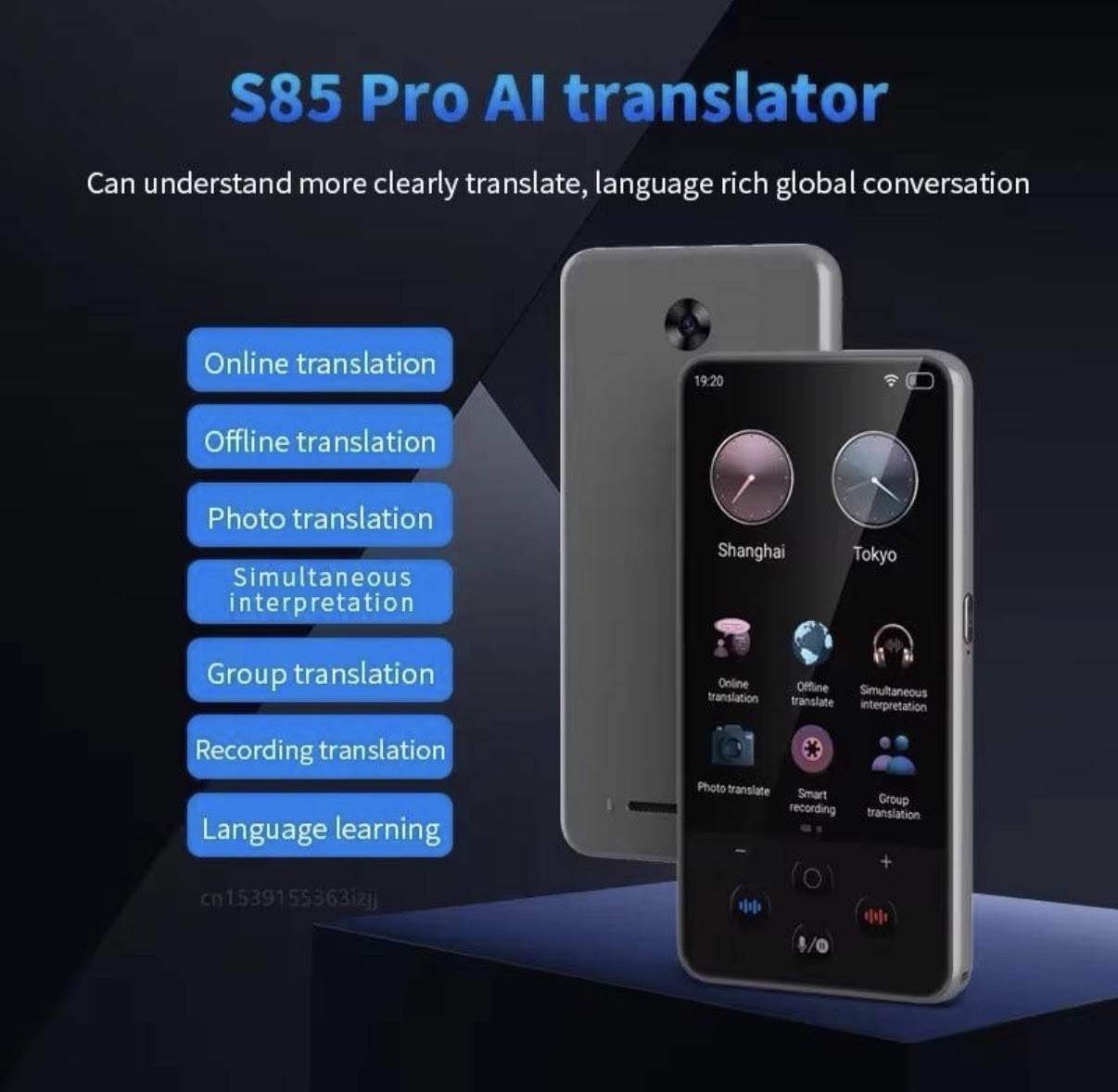 AI Translator S85 Pro Real-Time 2-Way Voice Language Translator Open Box