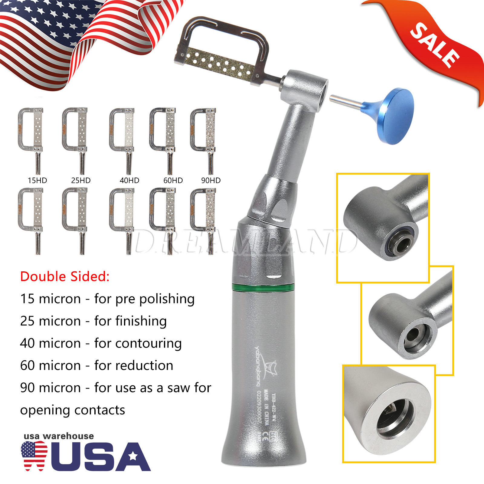 4:1 Reduction Dental Contra Angle IPR Handpiece plus 10 Interproximal Strips