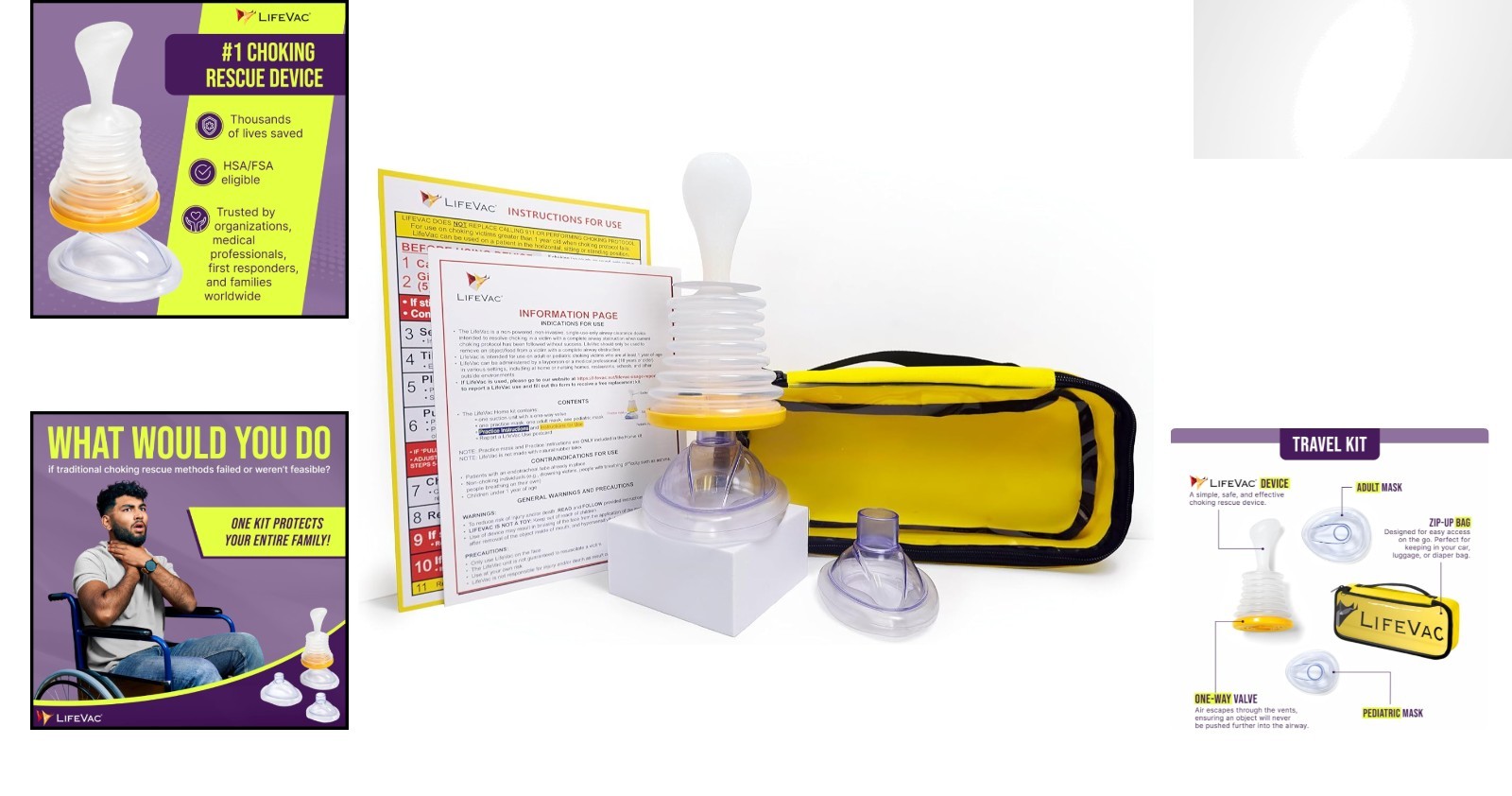 Portable Airway Suction Device – Family First Aid Kit for Emergencies, Yellow