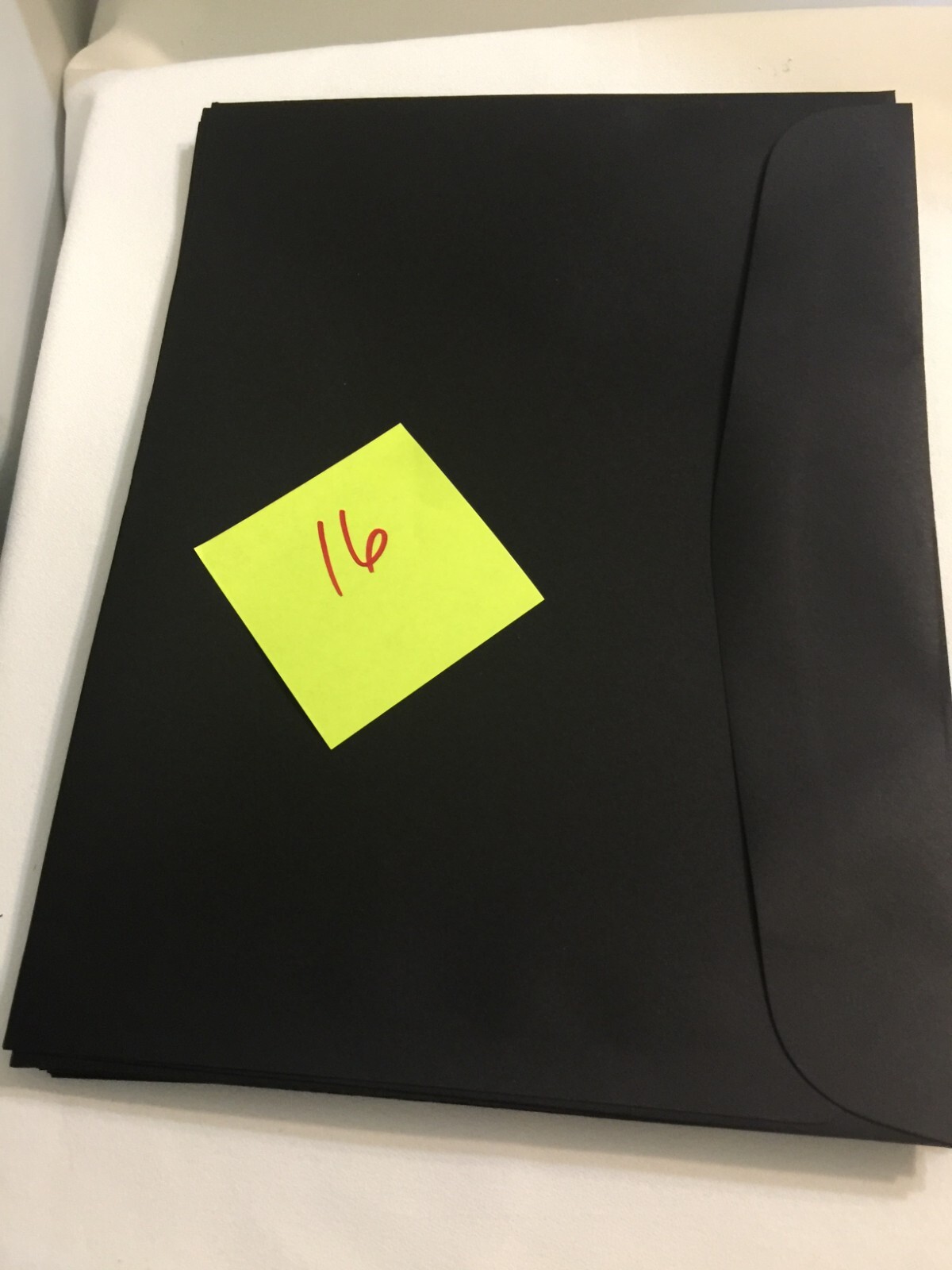 16 NEW OPEN BOX Matte Black SHOWCASE envelopes – 12.5″ x 9.5″- USA Paper Direct