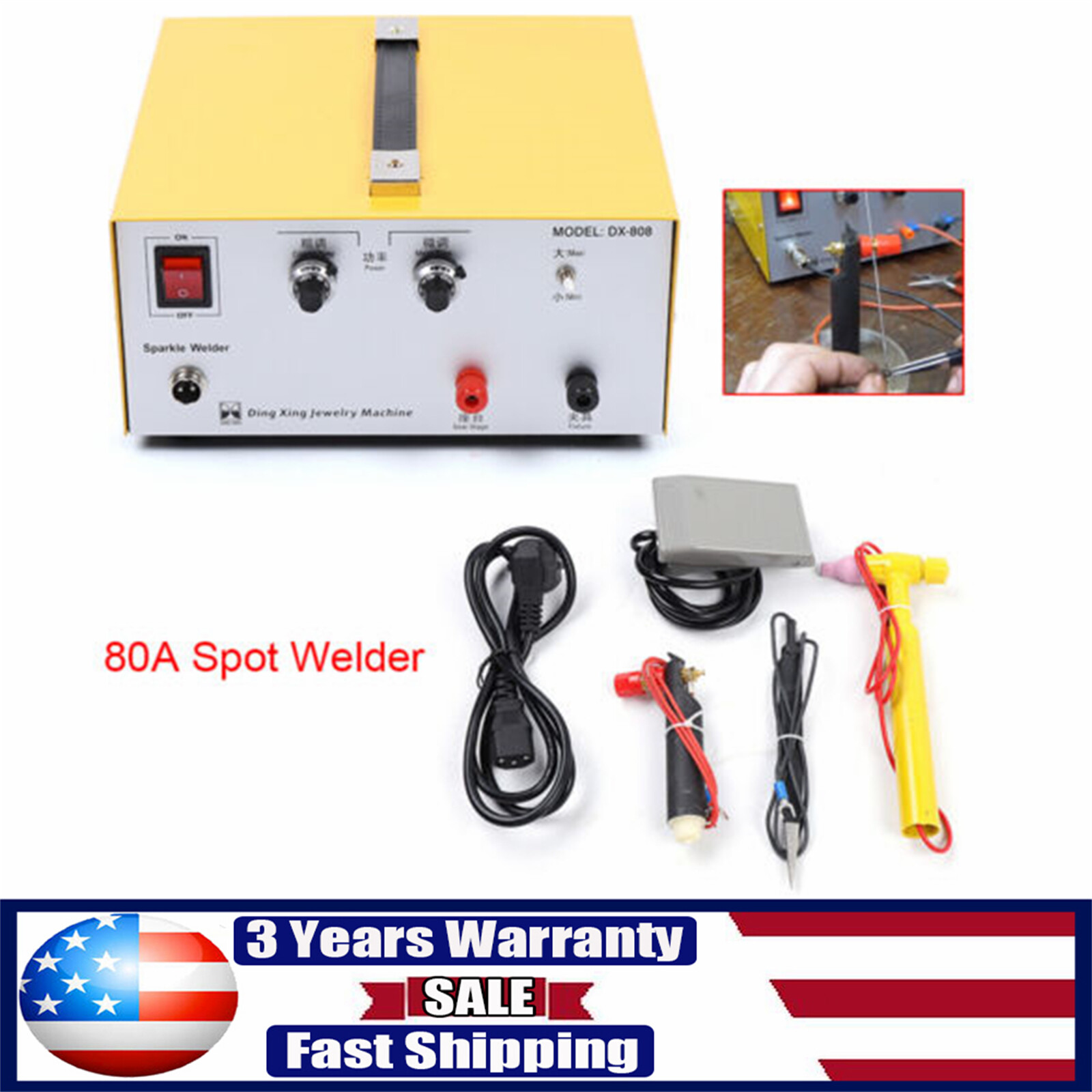 600W Jewelry Spot Welder Laser Welding Machine for Gold Silver Metal 1-80A