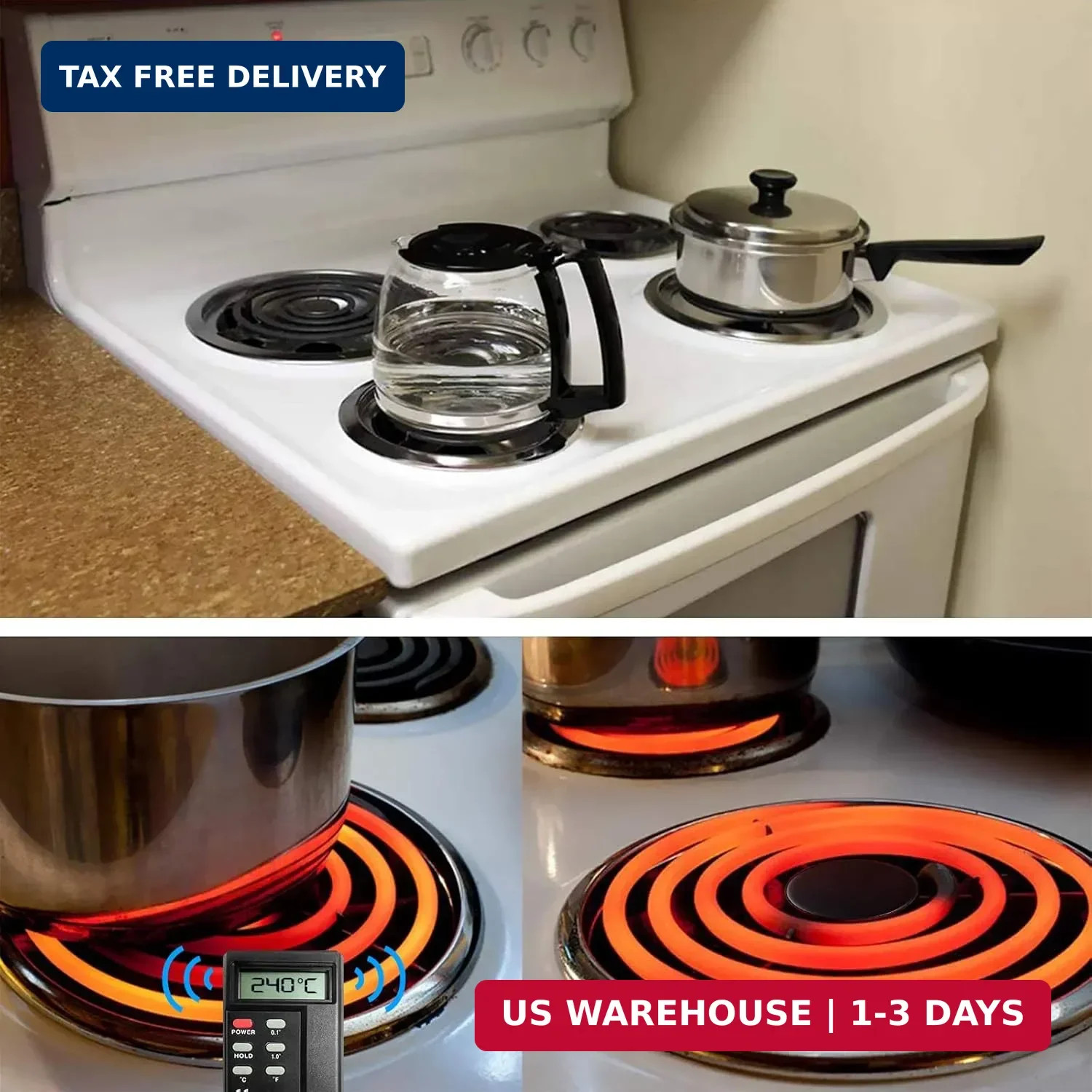 S-Union 4 Pack MP22YA Electric Range Burner Element Unit Set – 2 pcs MP15YA 6″ a