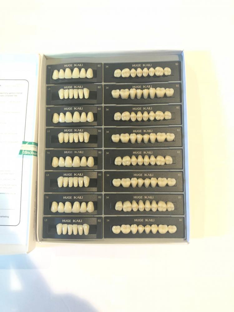 Huge KAILI Synthetic Polymer False Teeth T8/L8/34 Full set:28 teeth/set,4 sets