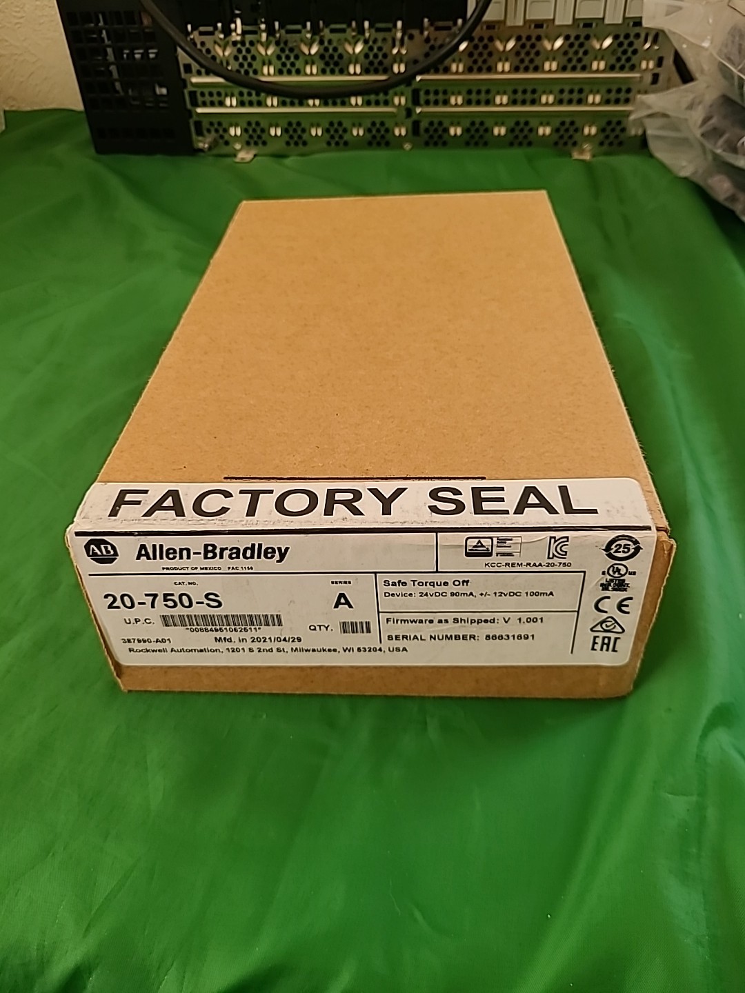 New SEALED Allen Bradley 20-750-S SAFE Torque Off Option Mod PowerFlex 750 – USA