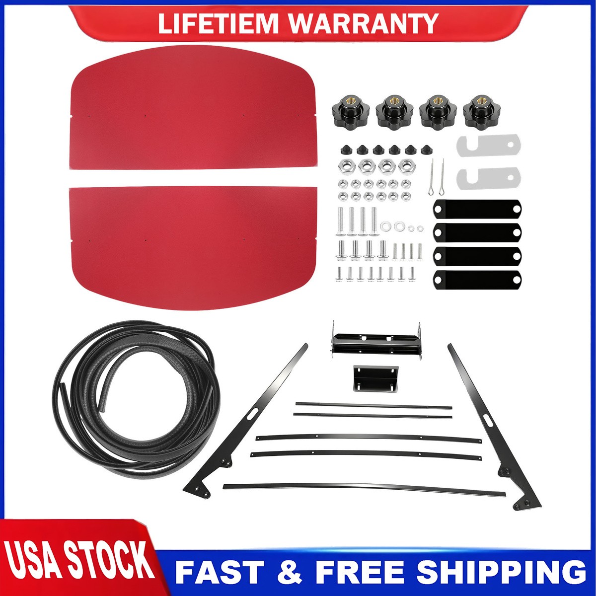 Universal Red Tractor Canopy 48″ x 52″ Fits 2×2 2×3 ROPS Tuff Top Sun Shade