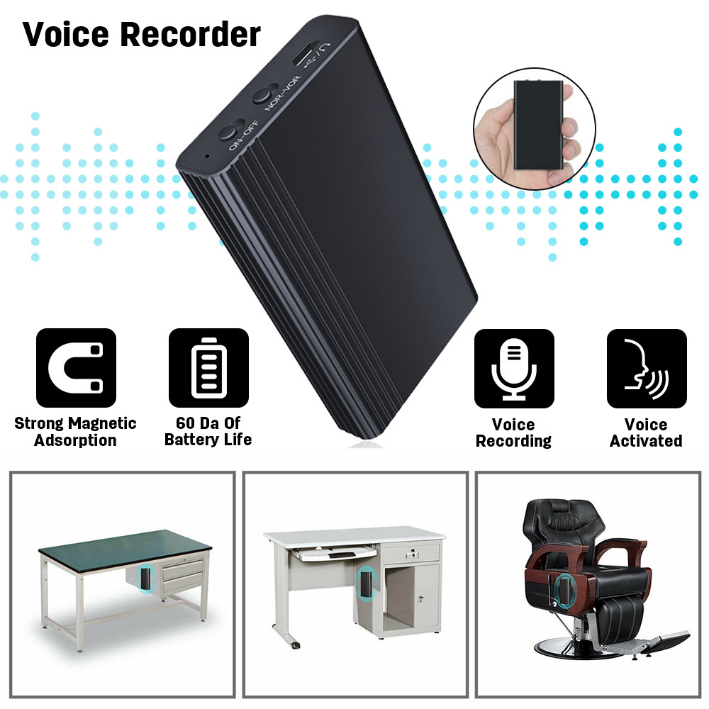Mini Spy Hidden Voice Activated Recorder Digital Audio Magnetic Recording Device