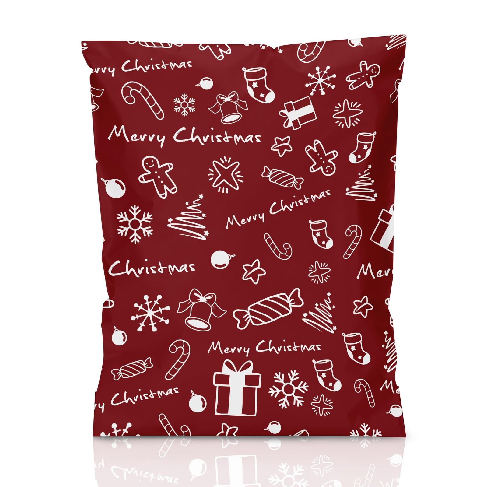 50 Pack Christmas Poly Mailer 14.5×19 Inch Holiday Shipping Bags Clothing