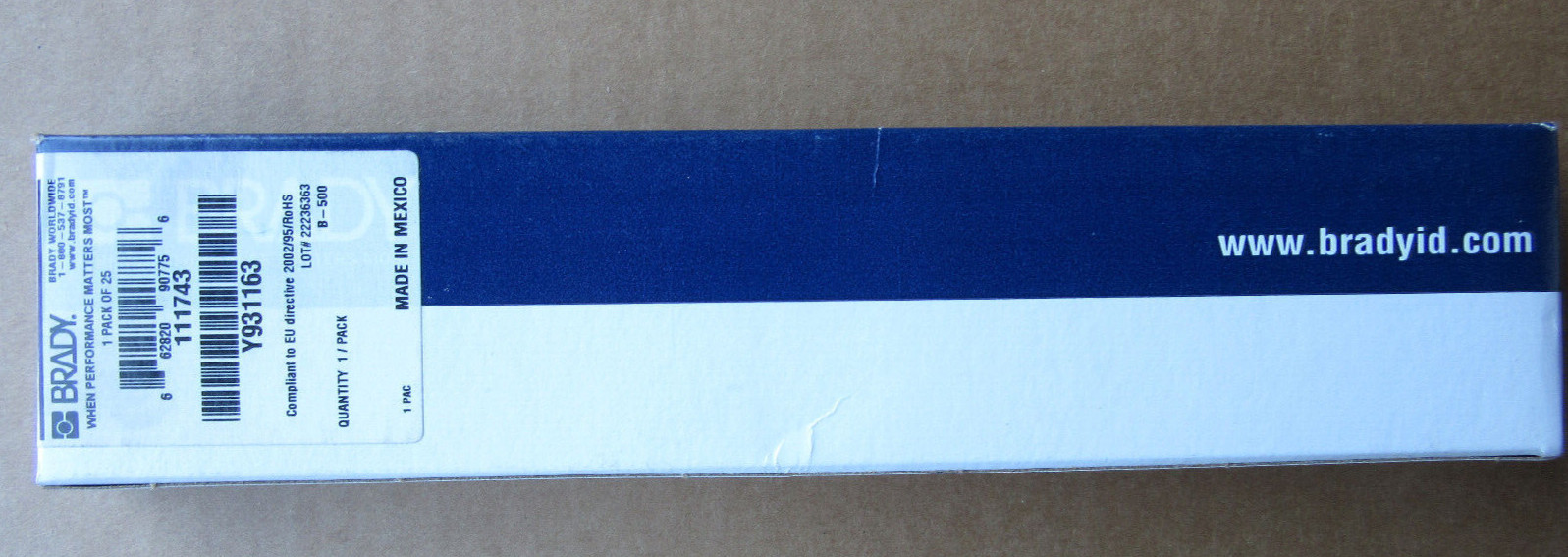 (1-Box of 25 Cards) Brady WM-0-9-PK Bradymarker Labels 0-9 New in Box