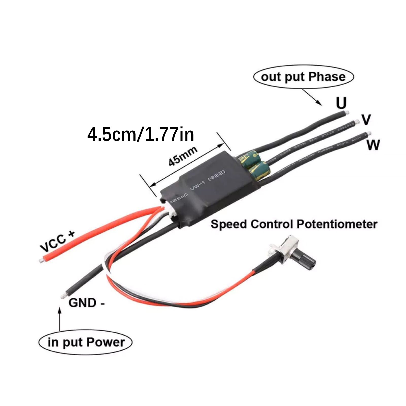 35,000 RPM Brushless Motor Driver BLDC ESC Speed Controller 2pcs 3-phase