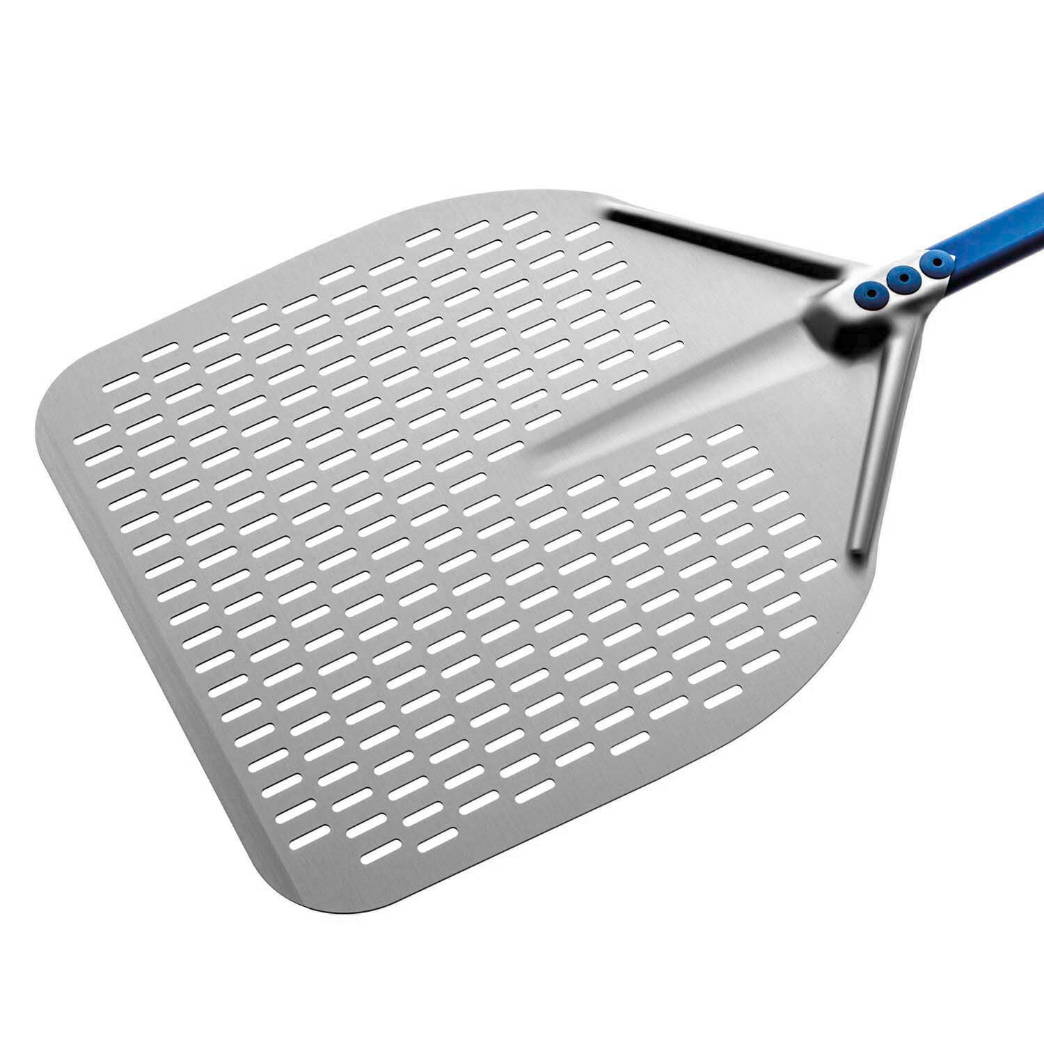 Gi.Metal 14-in Rectangular Perforated Pizza Peel – 47-in Handle – Made in Italy