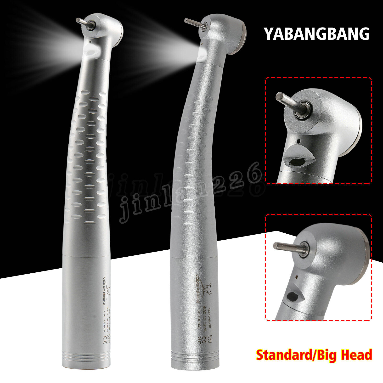Dental Fiber Optic LED High Speed Handpiece Push Button 4/6 Hole KaVo Style