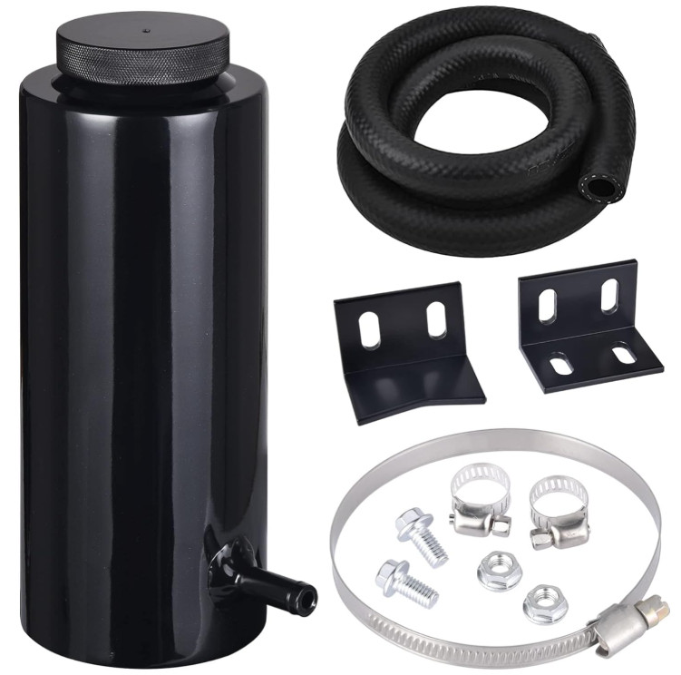 Depósito de expansión de refrigerante 800 ml de aluminio universal negro, Nuevo