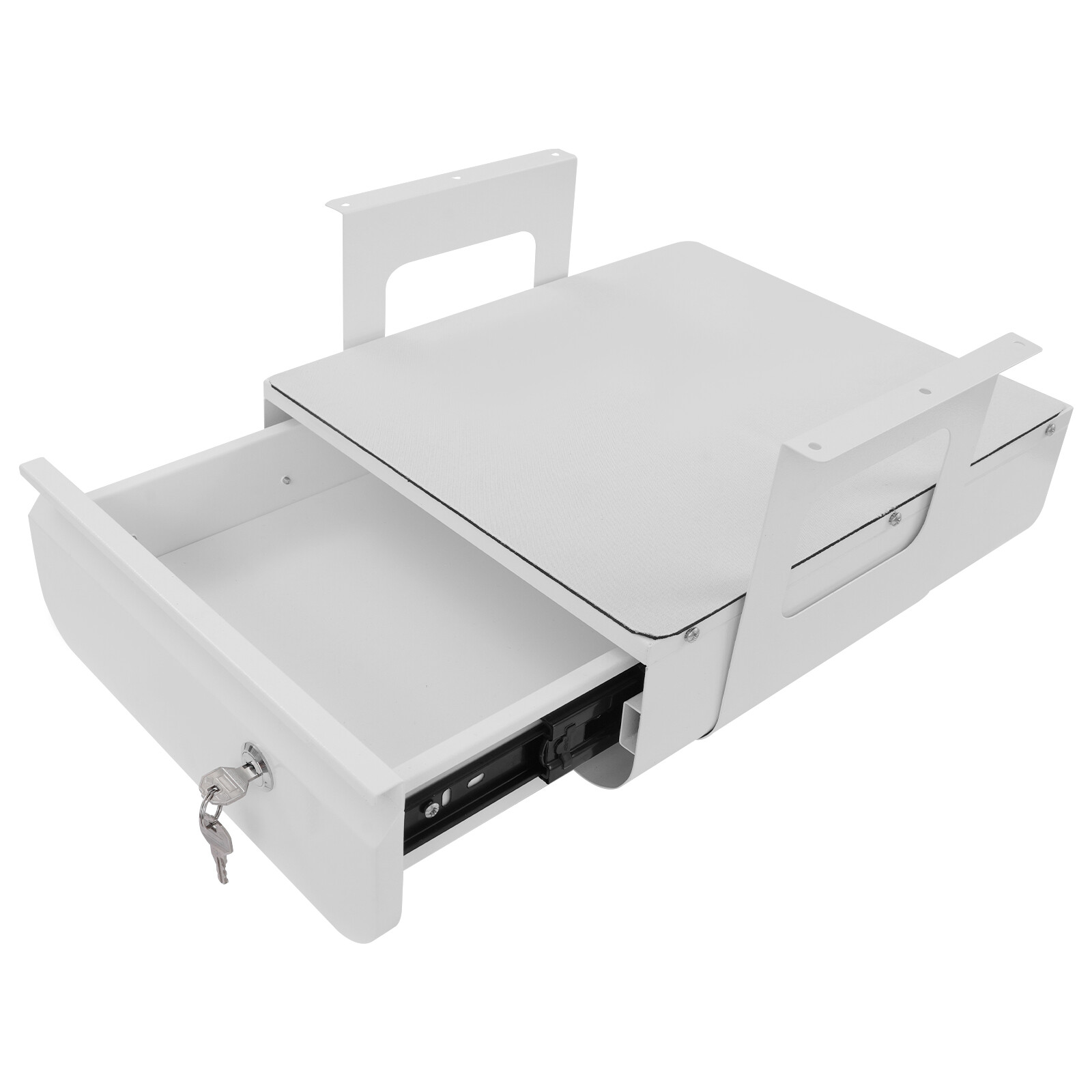 Under Desk Pull-Out Drawer, Lockable Sliding Storage Drawer, Under Desk Drawer