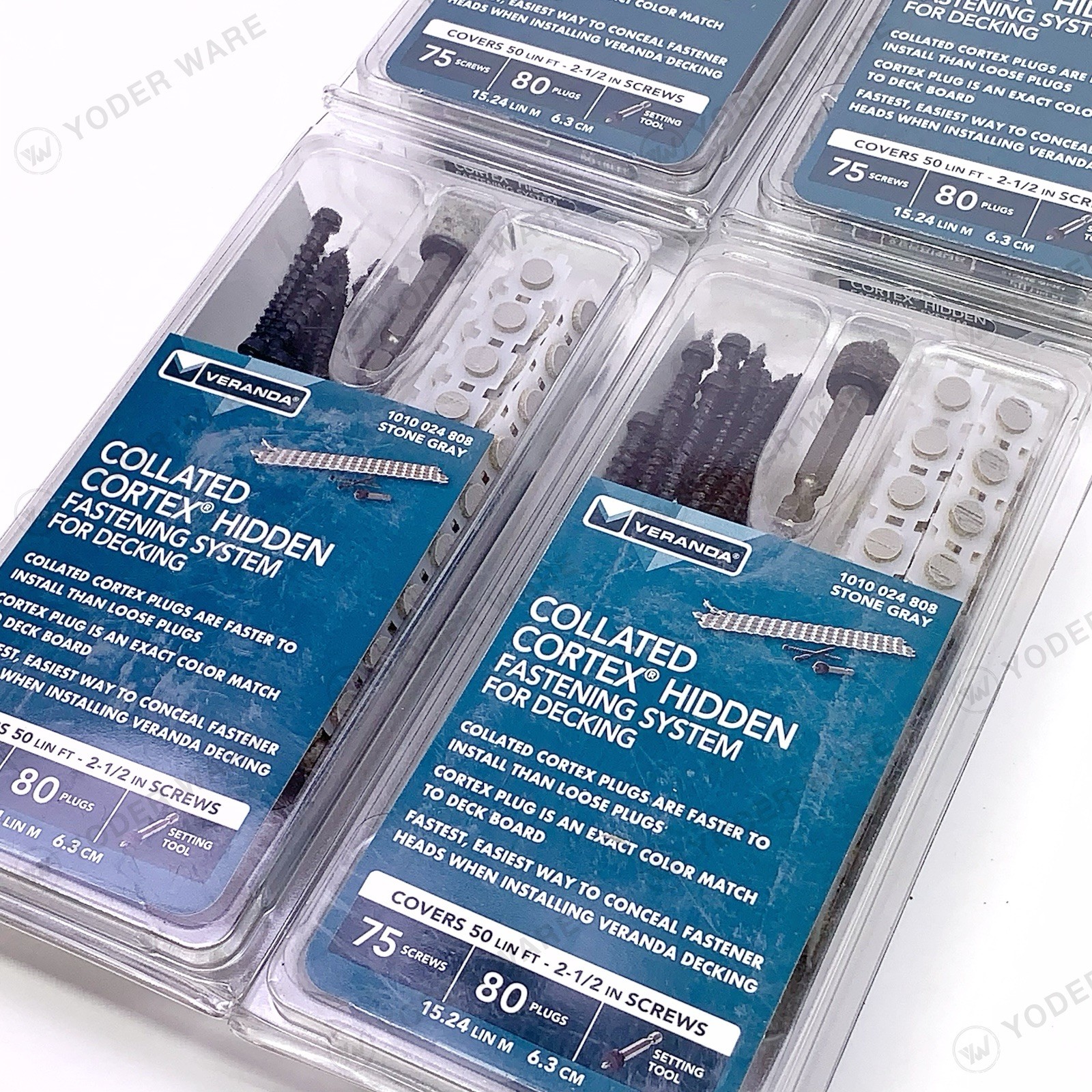 4 Boxes FastenMaster Veranda FMCTXCL-VA75SG Cortex Hidden Fastening, Stone Gray