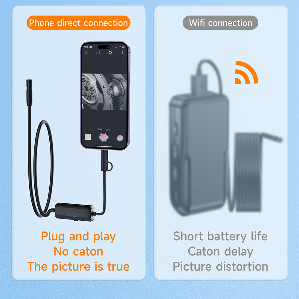 8LED Endoscope Inspection Camera Flexible Video Cam for iPhone iOS Android Phone