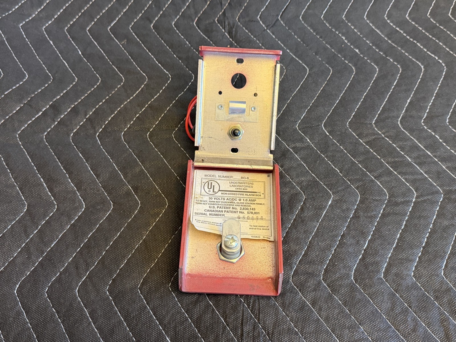 Fire-Lite BG-8 Fire Alarm Pull Station USED