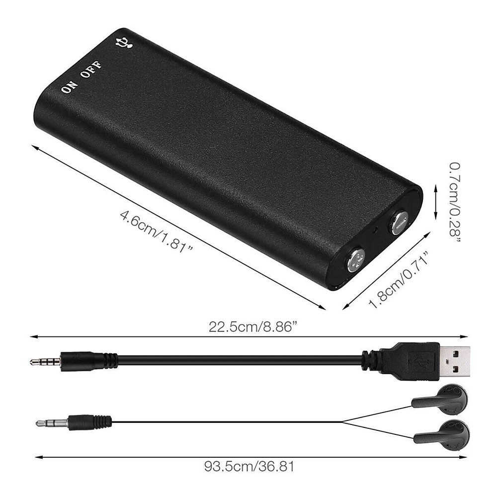 Voice Spy Digital Activated Recorder Mini Audio Hidden Dictaphone 16GB Device
