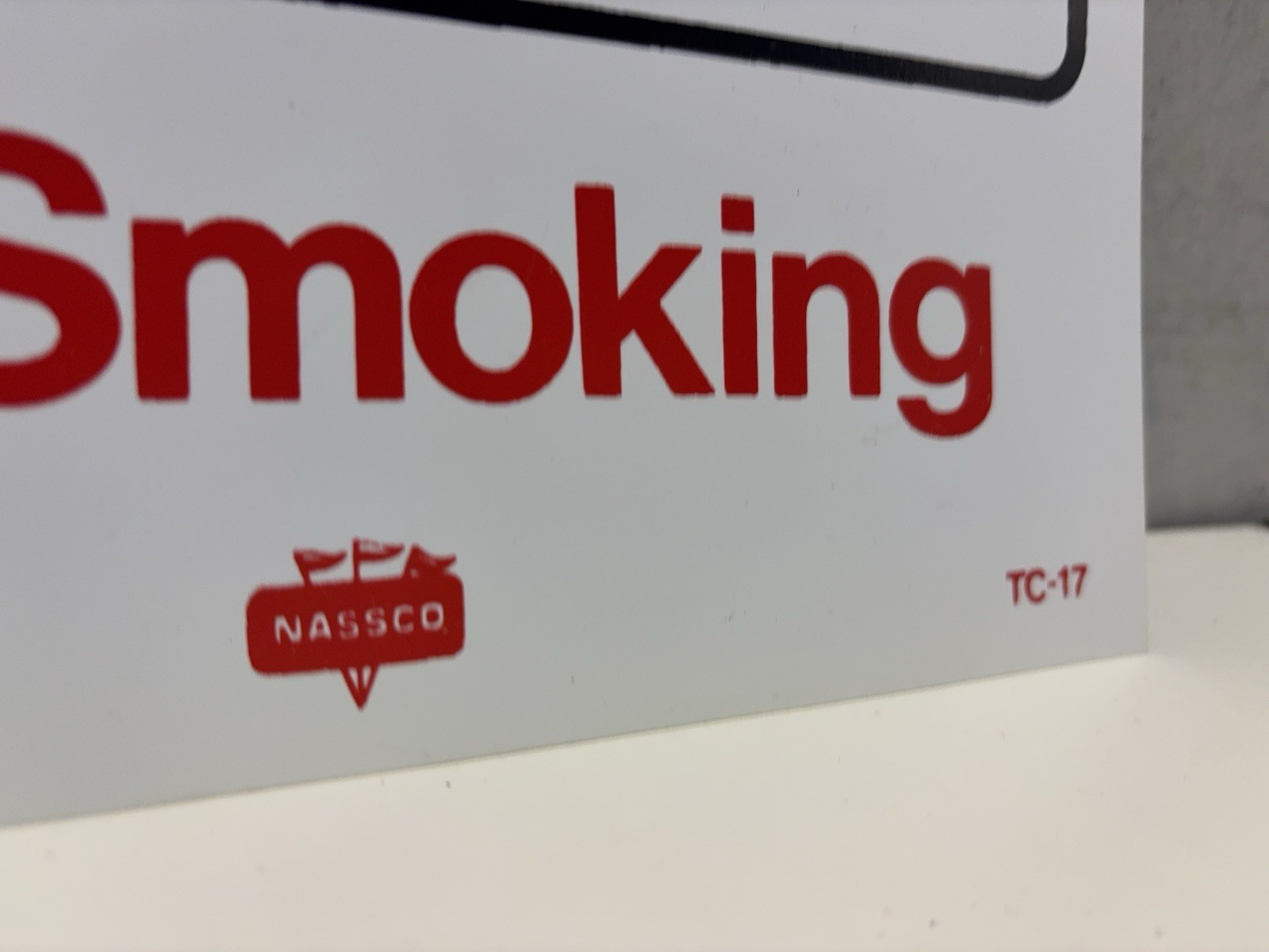 NASSCO No Smoking Sign TC-17 Red White Safety Notice Plastic 12×9