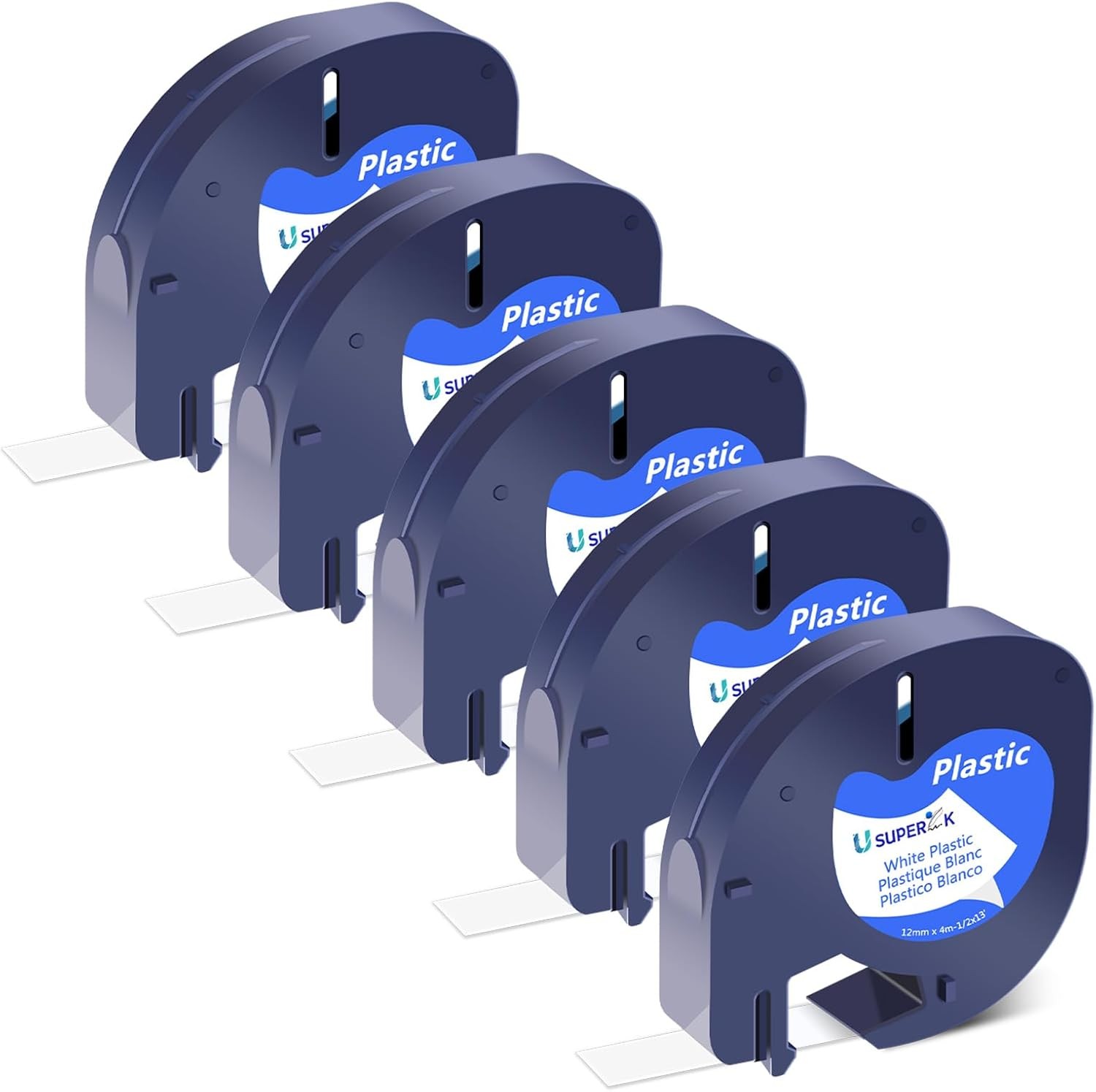 5PK Dymo LetraTag Refills White Plastic 91331 for LetraTag Label Maker LT-100H
