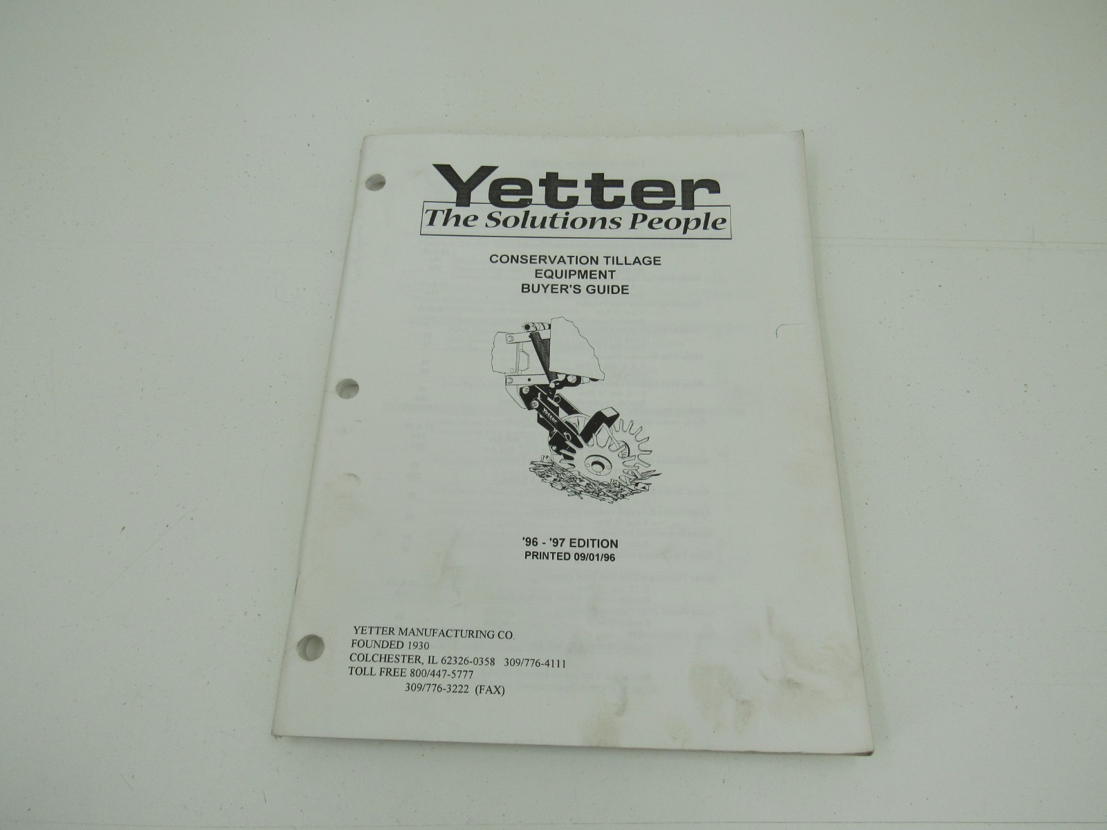 Yetter Conservation Tillage Equipment Buyer’s Guide 1996 97