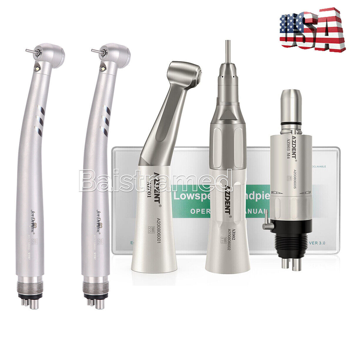 Carro Dental Móvil Portátil con Compresor Aire 4 Salidas + Kit Handpiece LED