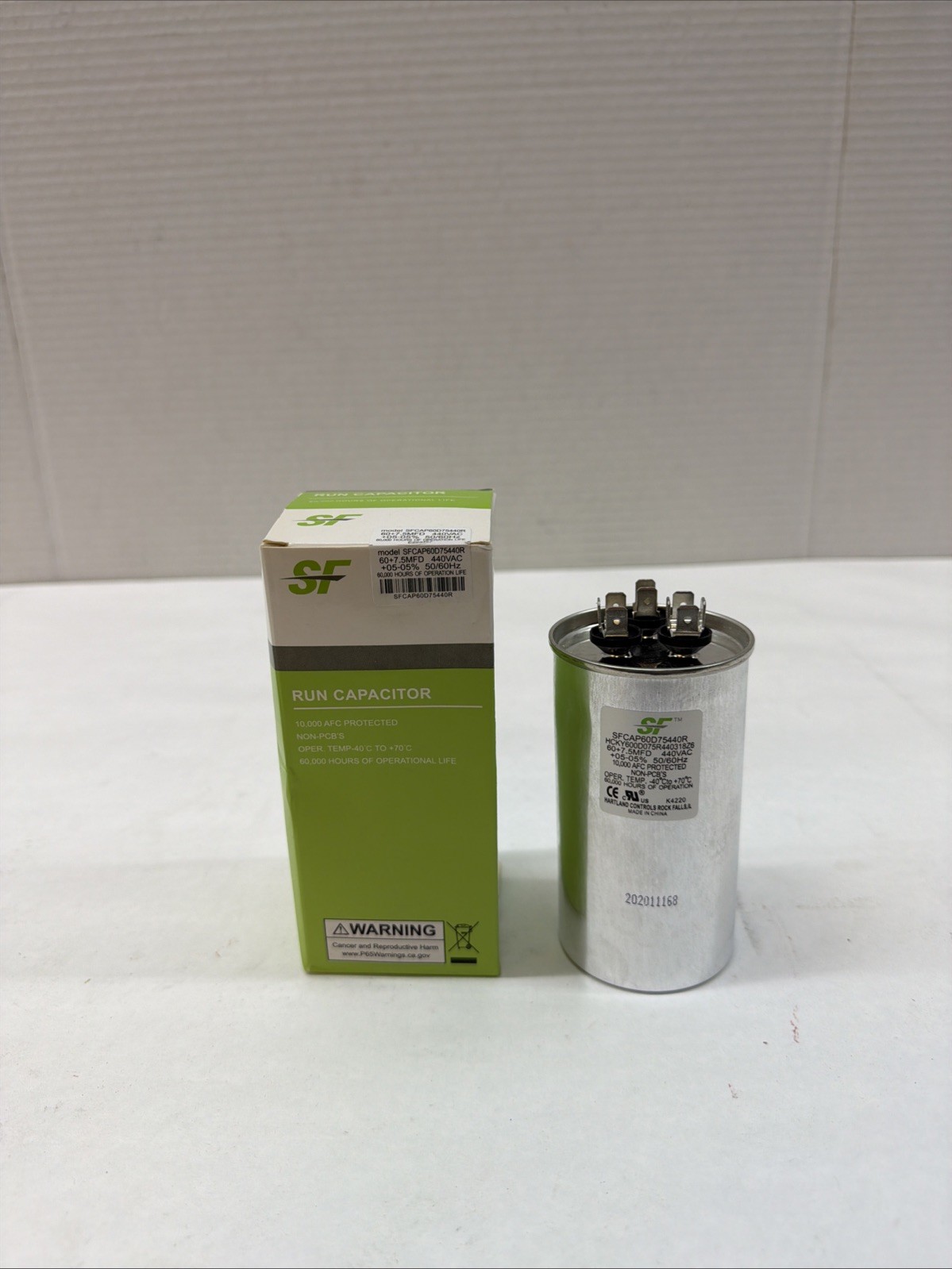TRANE SFCAP60D75440R CAPACITOR 60/7.5MFD 370/440V HVAC