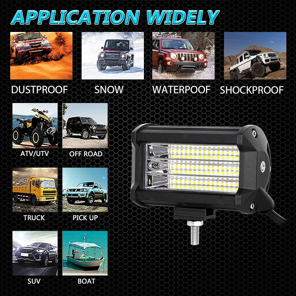 For Truck 60W Flood Light 12V 24V Tractor lights Powerful New 5″ LED Work Lights