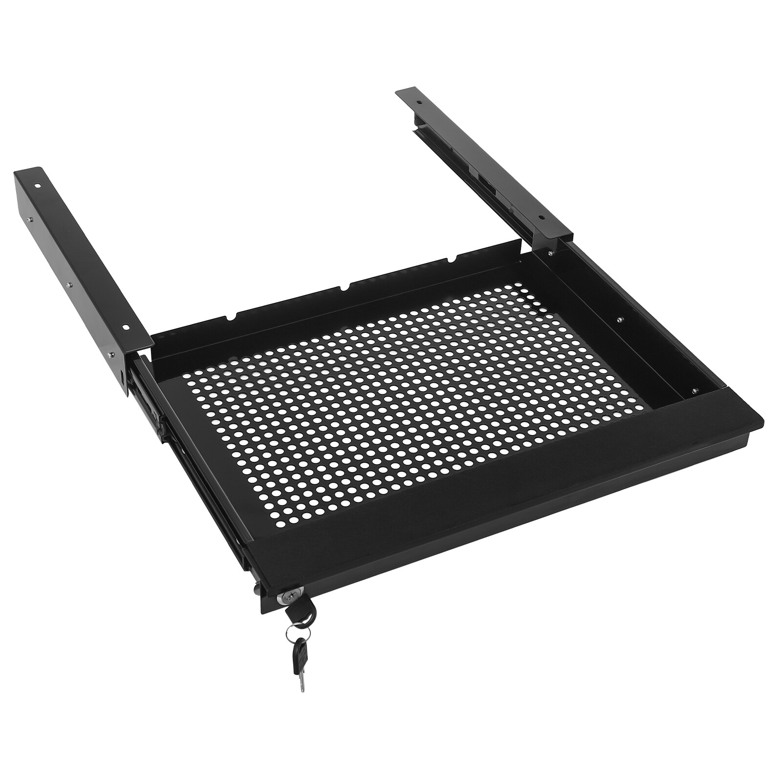 Slide Out Under Desk Keyboard Tray Pull Out Keyboard Drawer Shelf Vented Design