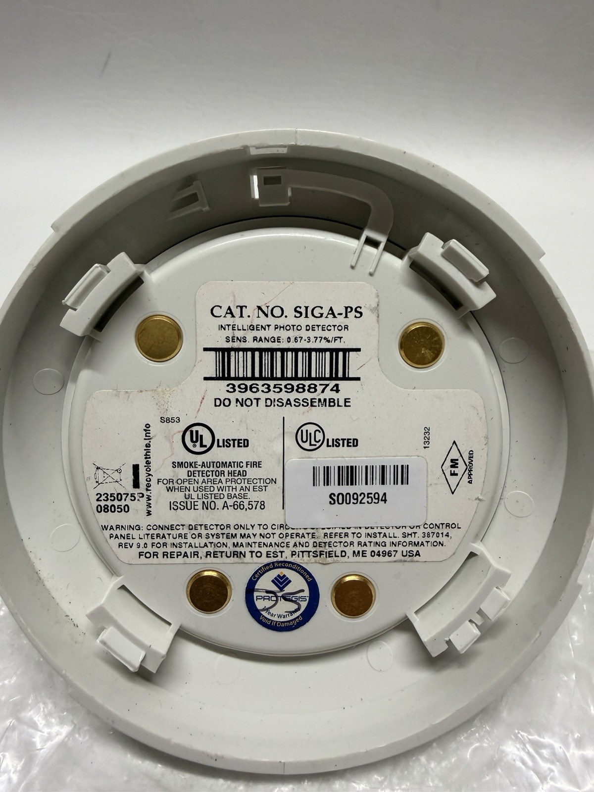 NEW Edwards EST SIGA-PS Smoke Detector