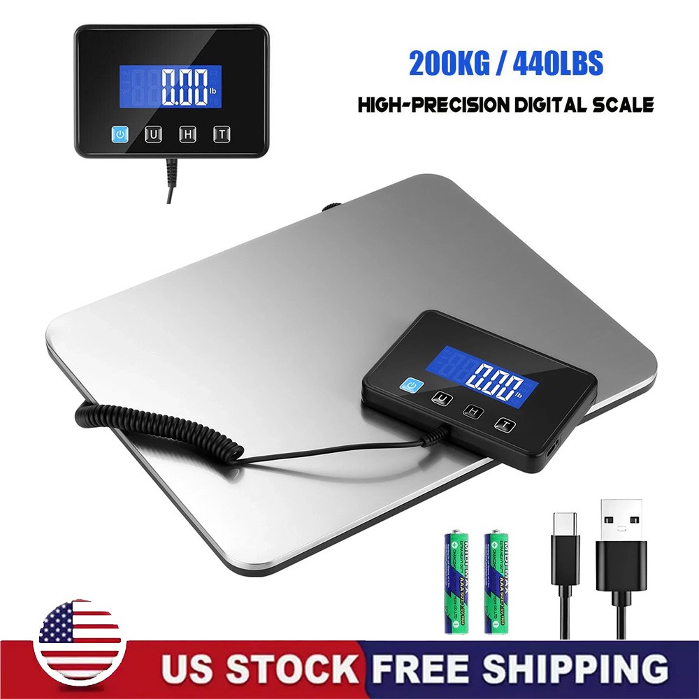 440LB Heavy Duty Digital Postal Parcel Scales Platform Postage Shipping Weighing