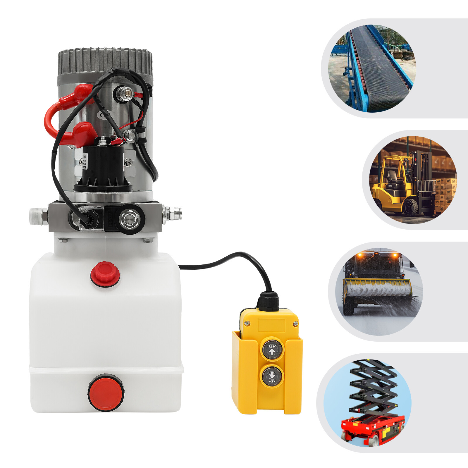 Electric Hydraulic Pump, Hydraulic Power Unit 12V, Single Acting Oil Pump 4/L