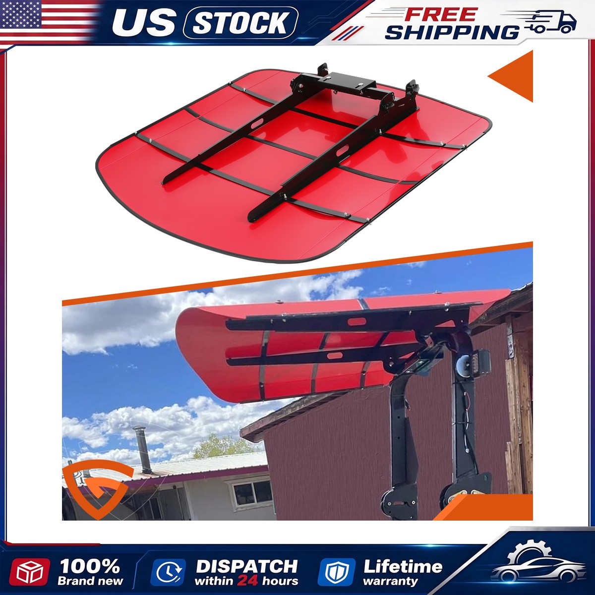 Red 48×52 Tractor Canopy For 2×2 2×3 ROPS Tuff Top Sun Shield Mower Cover