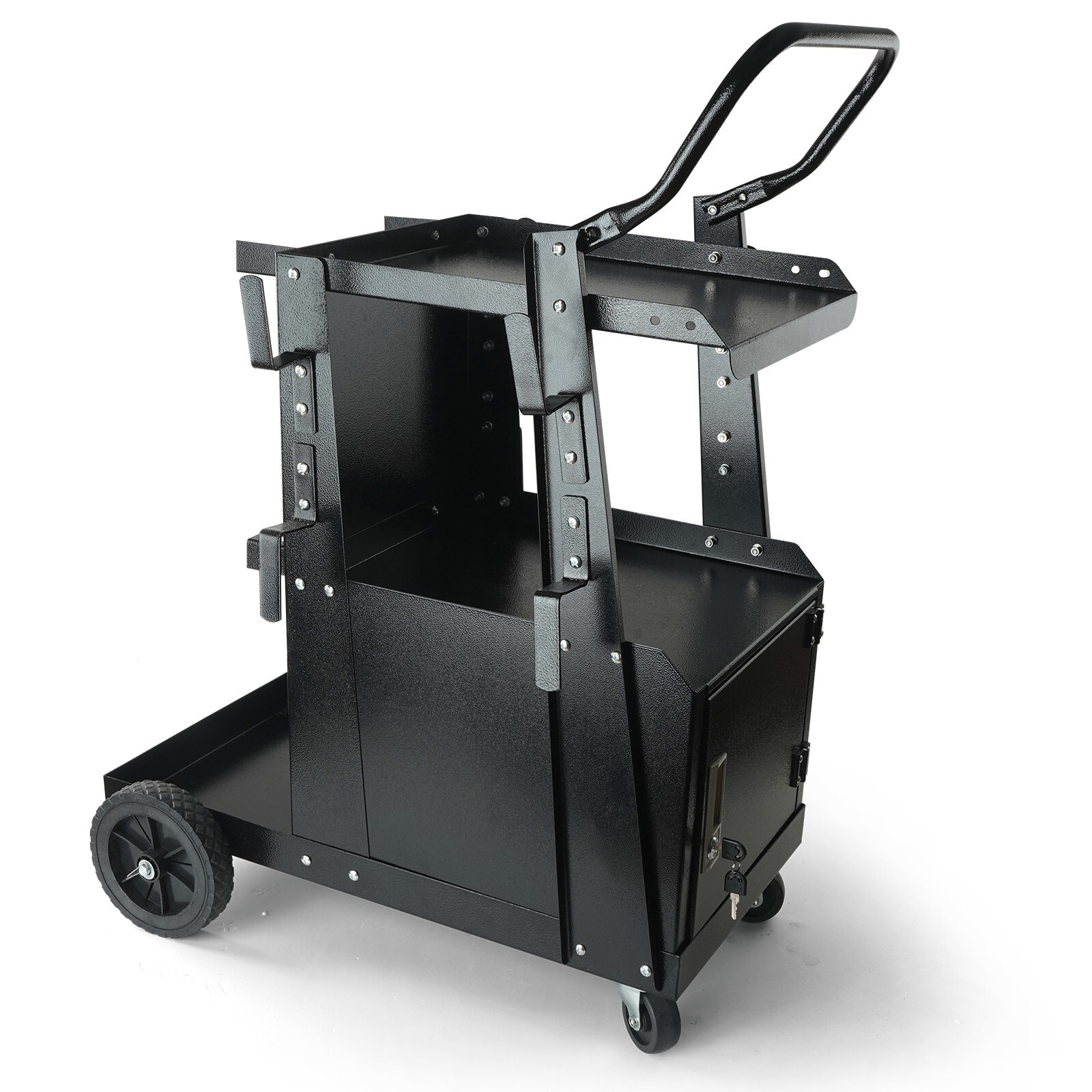 Welding Cart 2-Tier 265LBS Welder Cart with Anti-Theft Lockable Cabinet