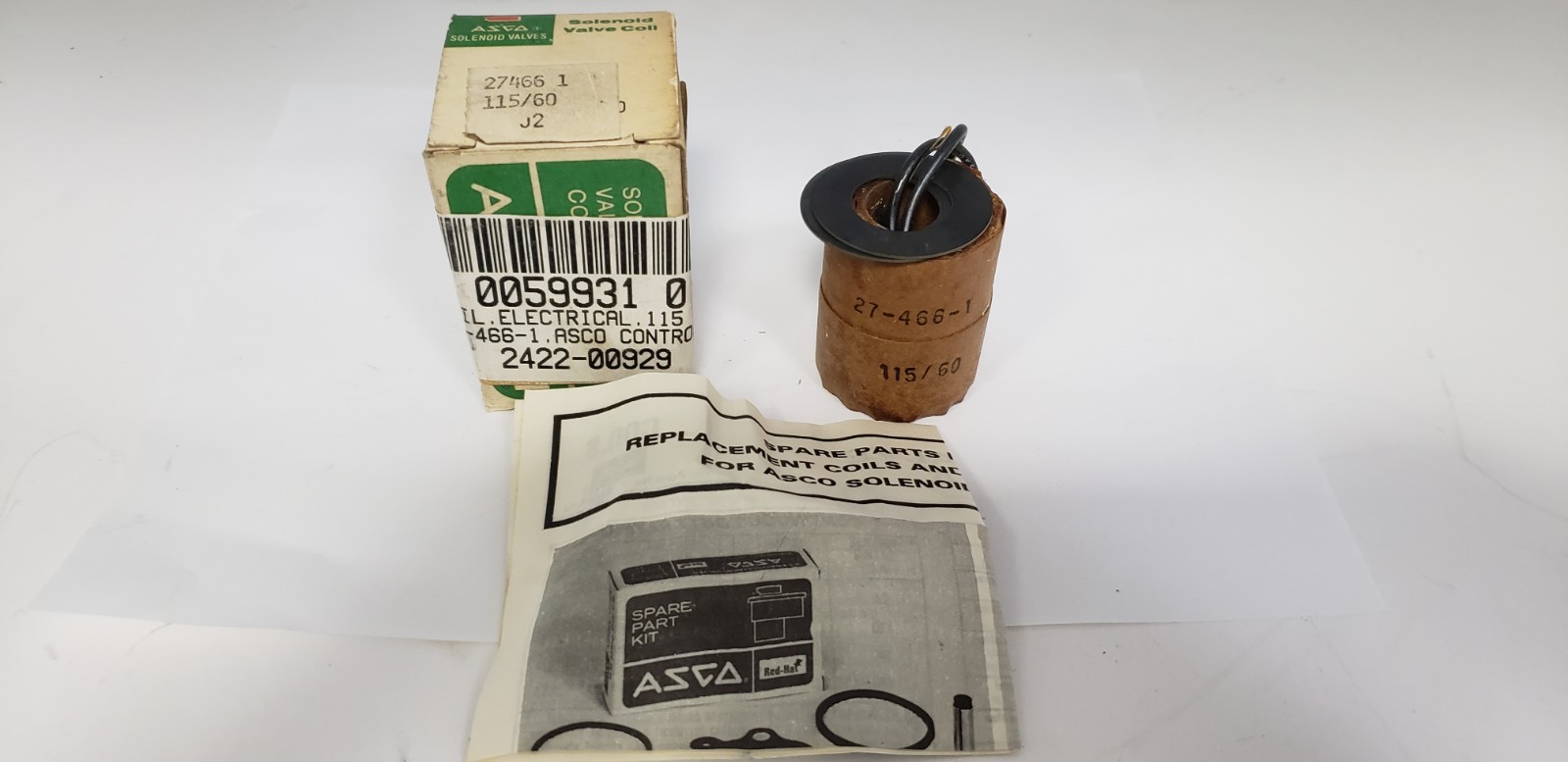 ASCO 27-466-1 SOLENOID VALVE COIL, 115VAC, 60Hz, NIB