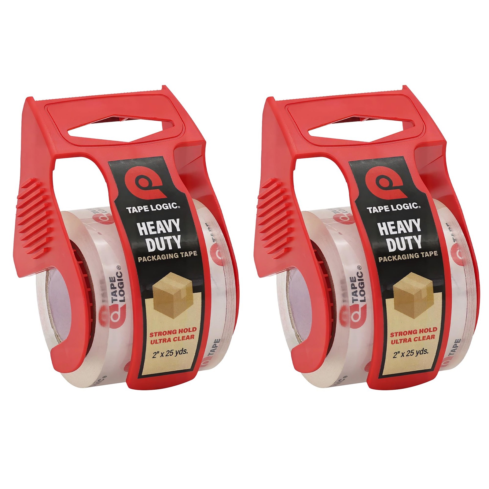 Tape Logic Heavy Duty Packing Tape with Dispenser (2 Pack) – 2.6 Mil Thick Cl…