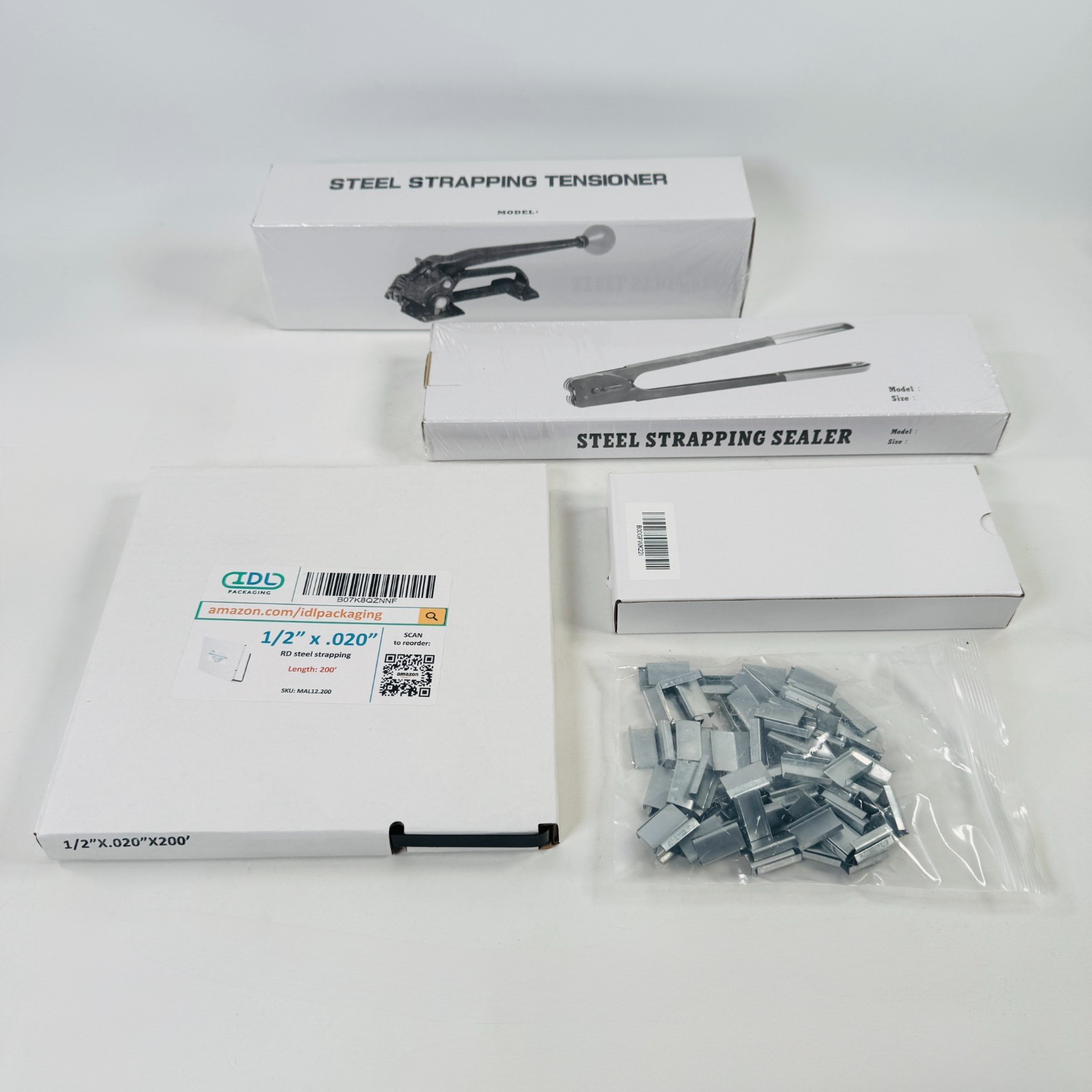 IDL Packaging Portable 1/2″ x 200′ Steel Strapping Kit, 1100 lbs Break Strength