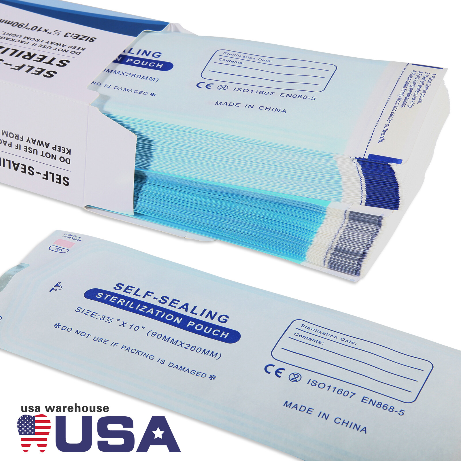 Up to 7000 Sterilization Pouches 3.5 «x 10 » Dental Medical Self Seal Pouch Bags