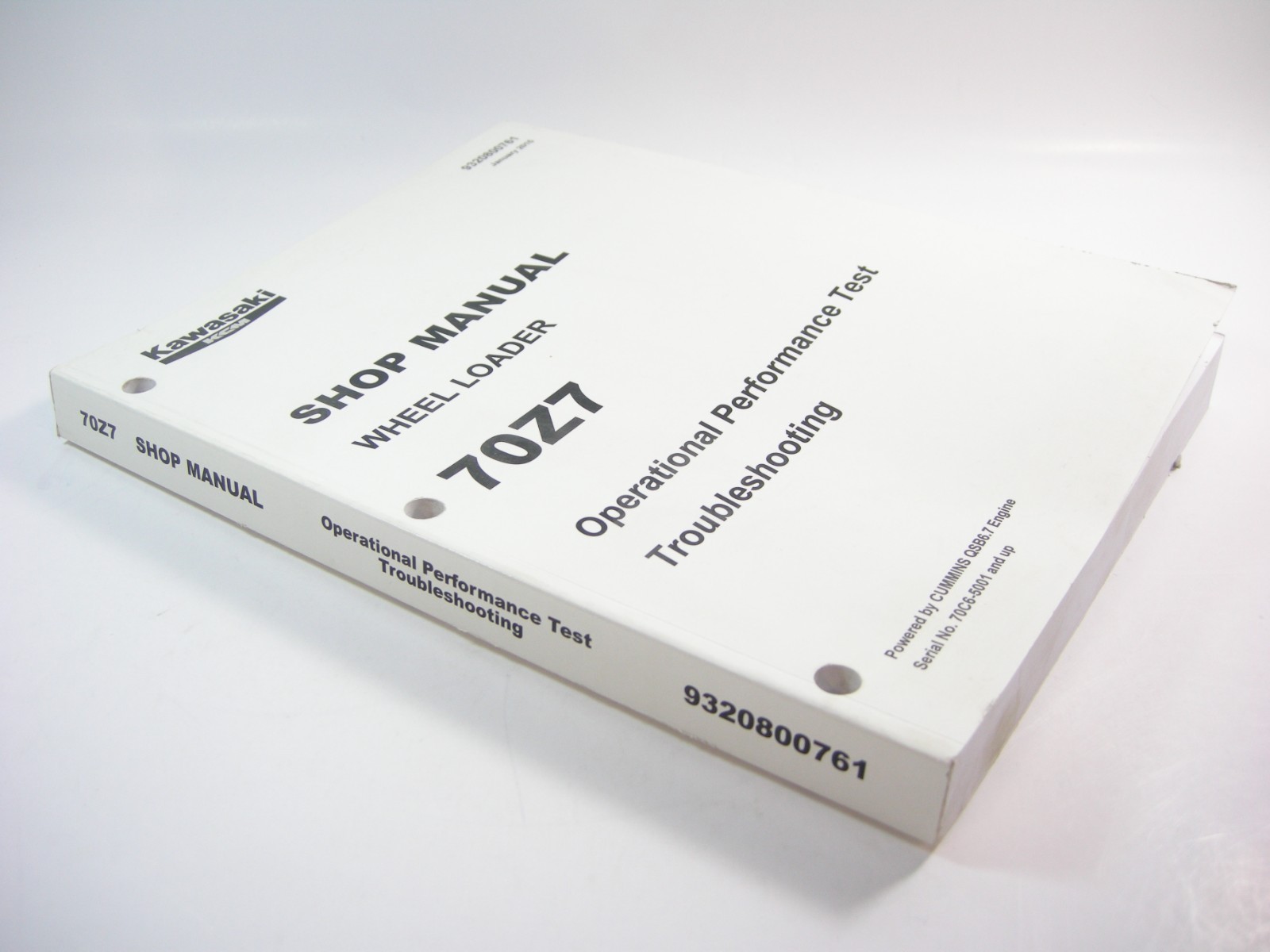 Kawasaki 70Z7 Operational Performance Test Troubleshooting Service Repair Manual