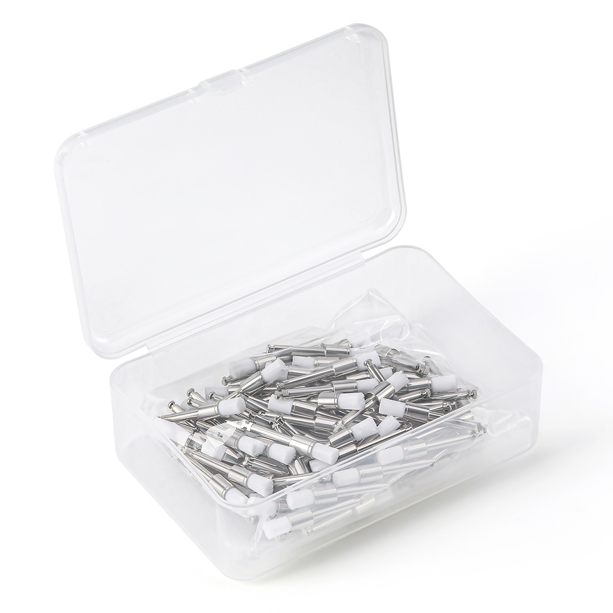 100pcs/kit Dental White & Colorful Prophy Polishing Brush Nylon Flat Latch Type