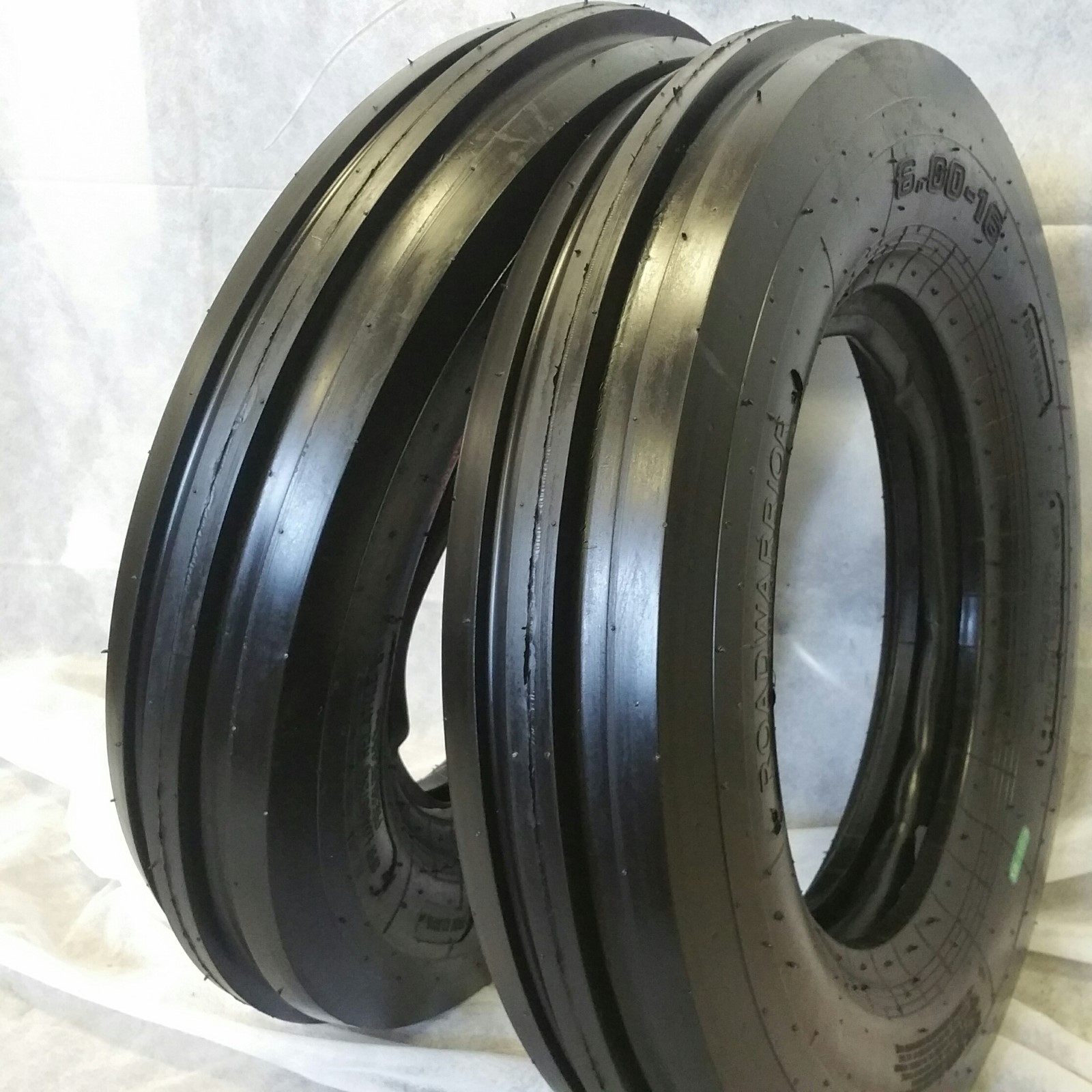 6.00-16 (2 TIRES + TUBES) ROAD CREW 8 PLY KNK35 OZK F2 3-Rib Farm Tractor 600×16