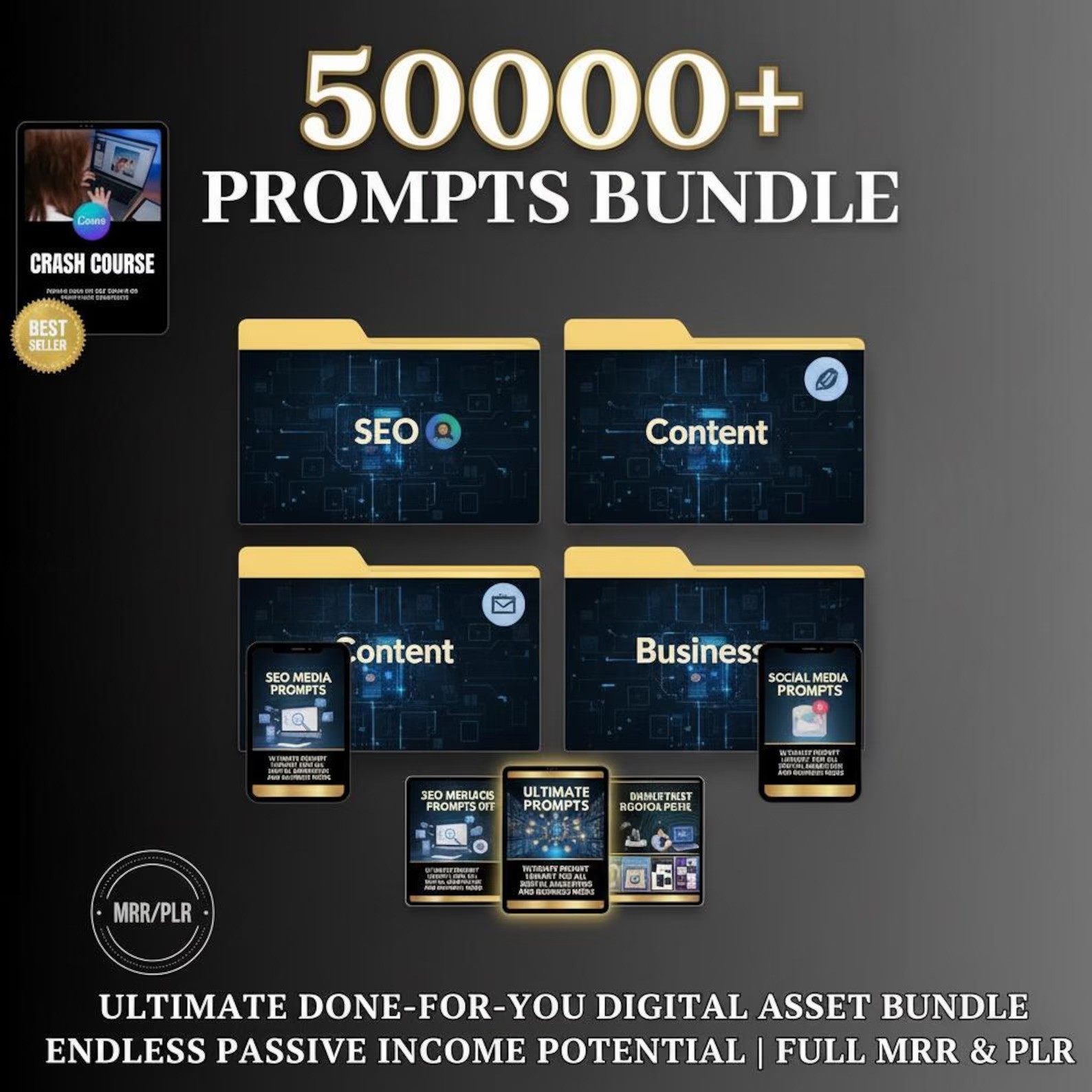 50,000+ ChatGPT Mega Marketing Bundle: PLR Prompts & Guide (Digital Download)