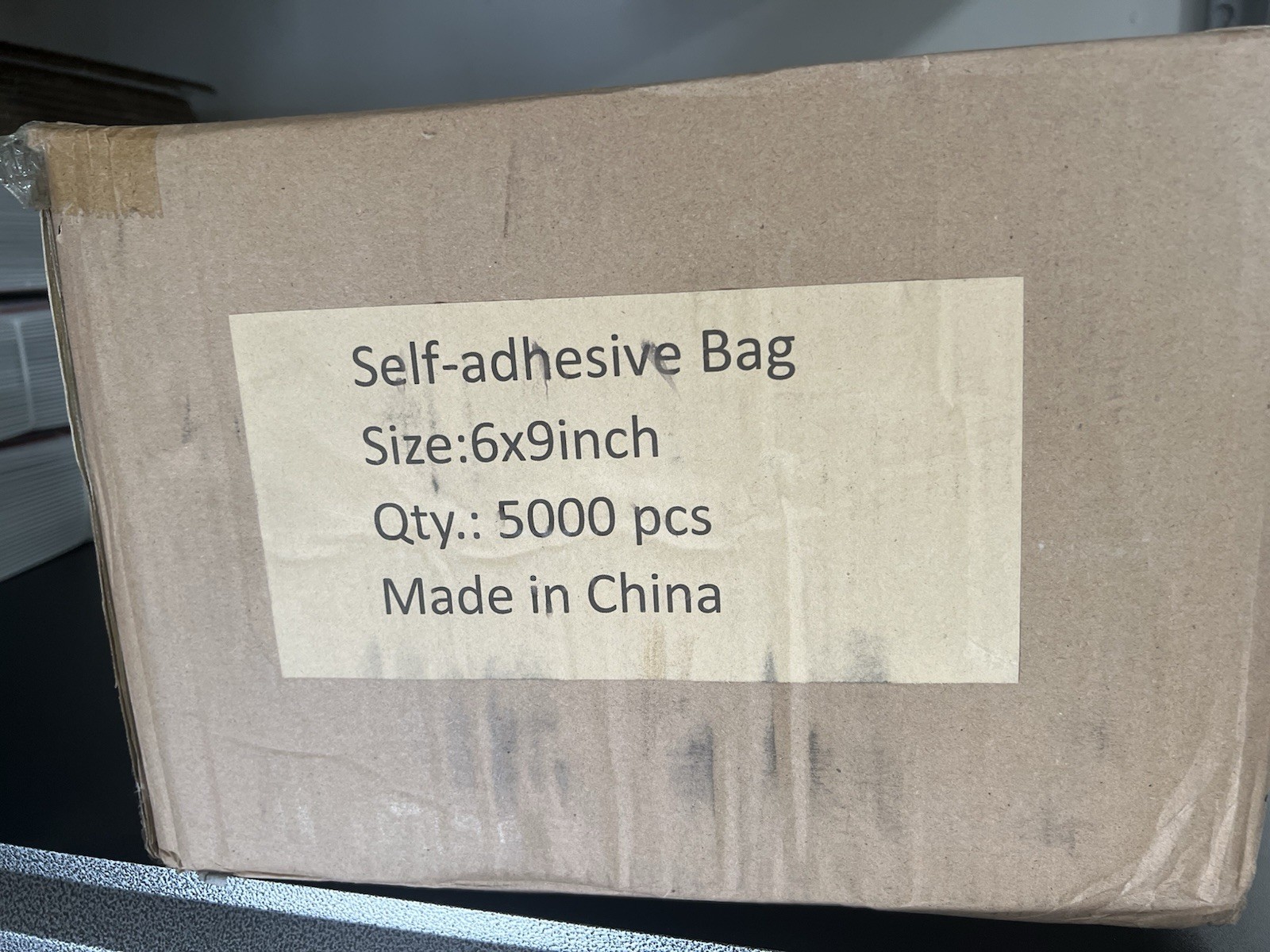 6×9 Inches (5000 Counts) Self Seal Clear Poly Bags With Suffocation Warnings.