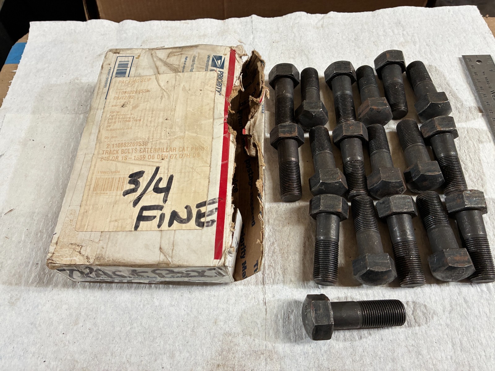 BOLT CATERPILLAR 1S1859, NOS 3/4 X 2 1/8 FITS: D6;D6H;D7;D7H;D8
