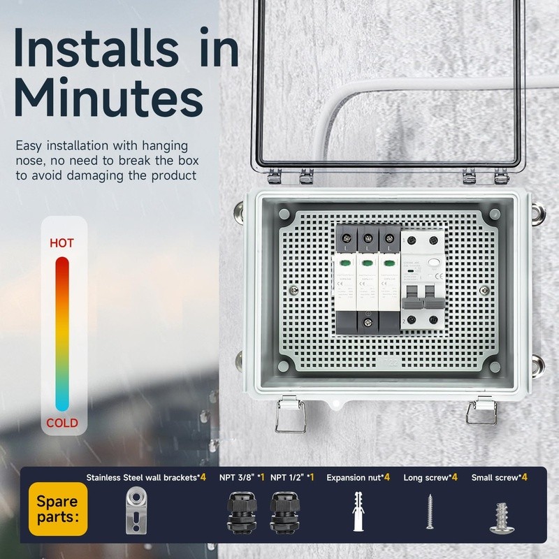 Waterproof Electrical Junction Box IP67 Plastic W/ Clear Cover Outdoor Use